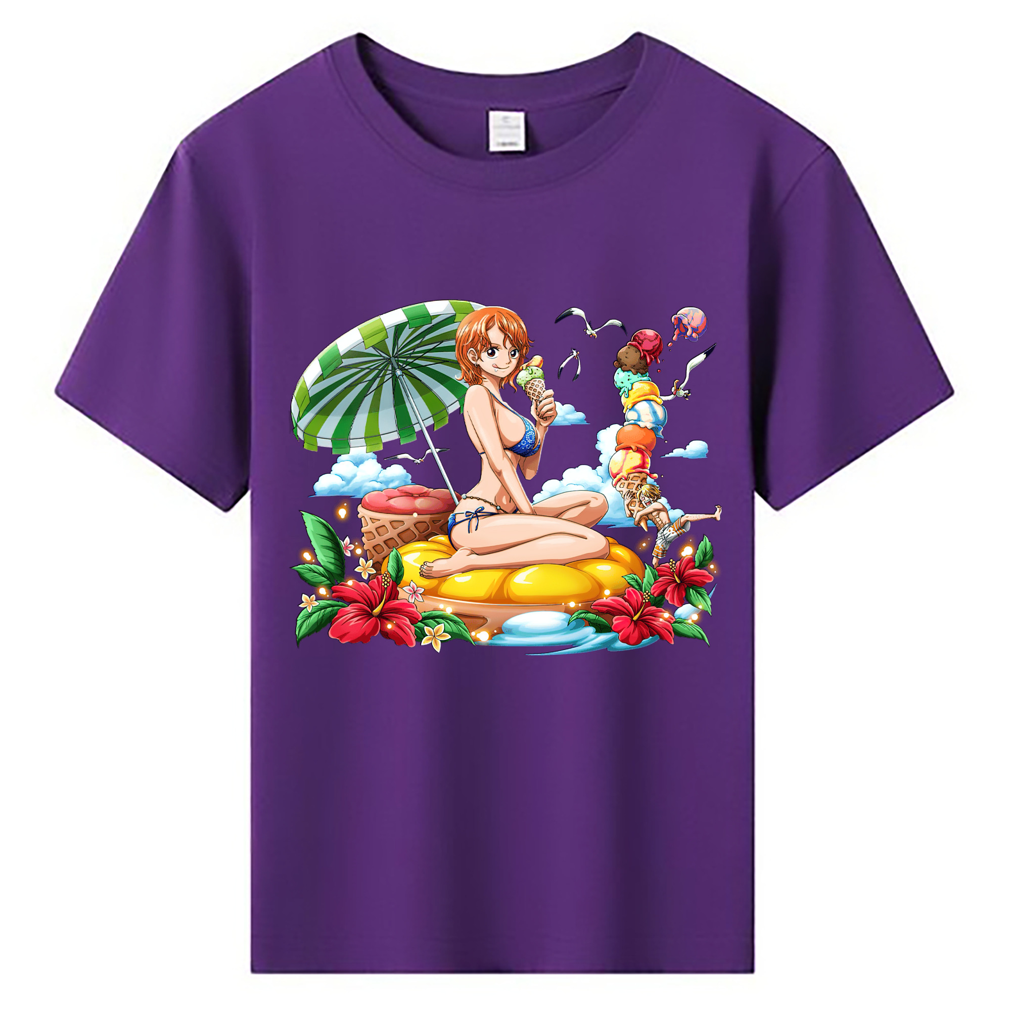 （画像用） ワンピース ナミ ONE PIECE Nami 綿100％キッズTシャツ（フロントプリント）