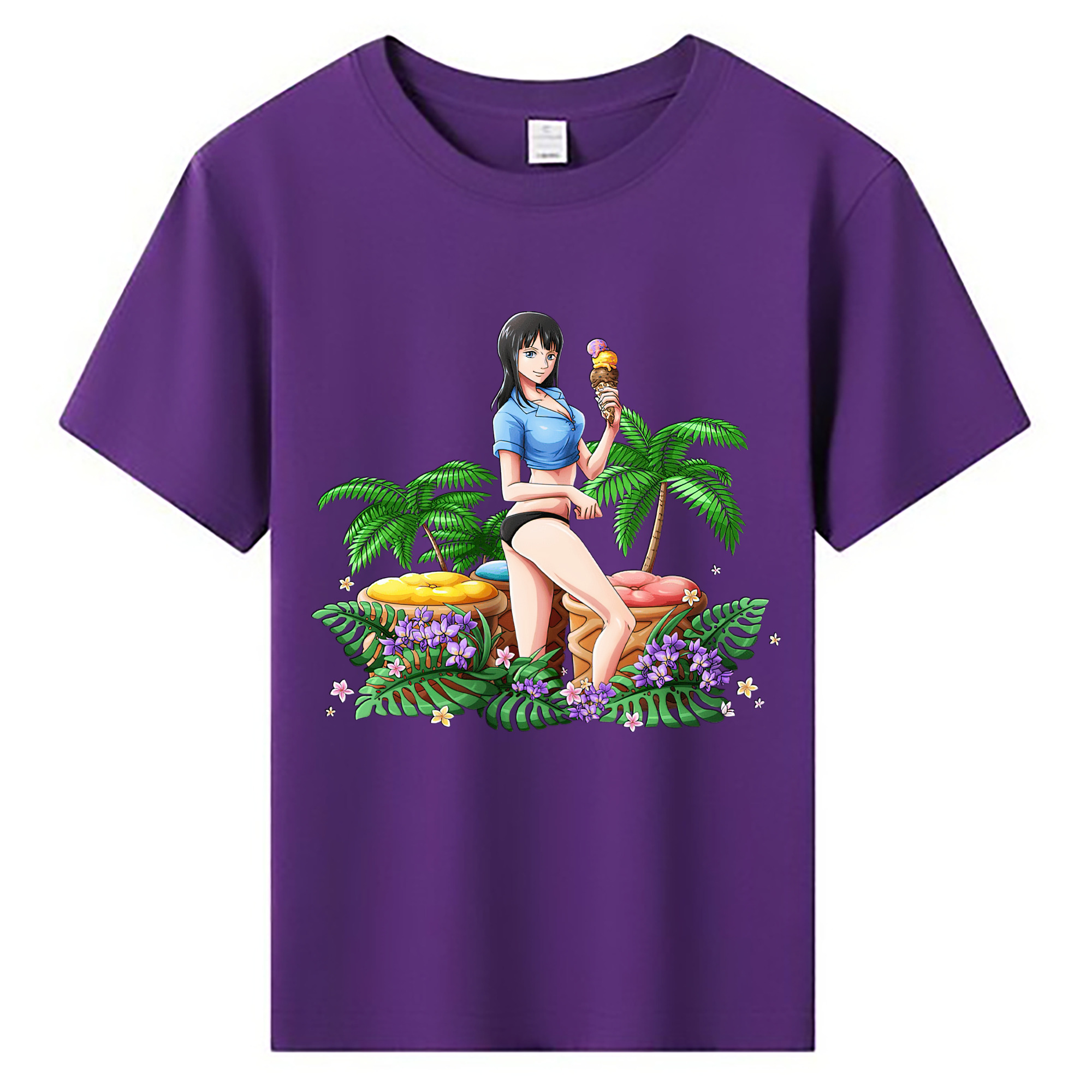 （画像用） ワンピース ニコ・ロビン ONE PIECE Nico Robin 綿100％キッズTシャツ（フロントプリント）