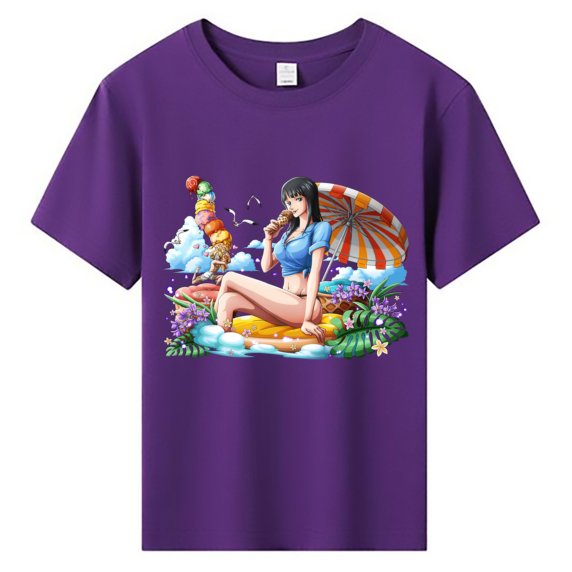 （画像用） ワンピース ニコ・ロビン ONE PIECE Nico Robin 綿100％キッズTシャツ（フロントプリント）