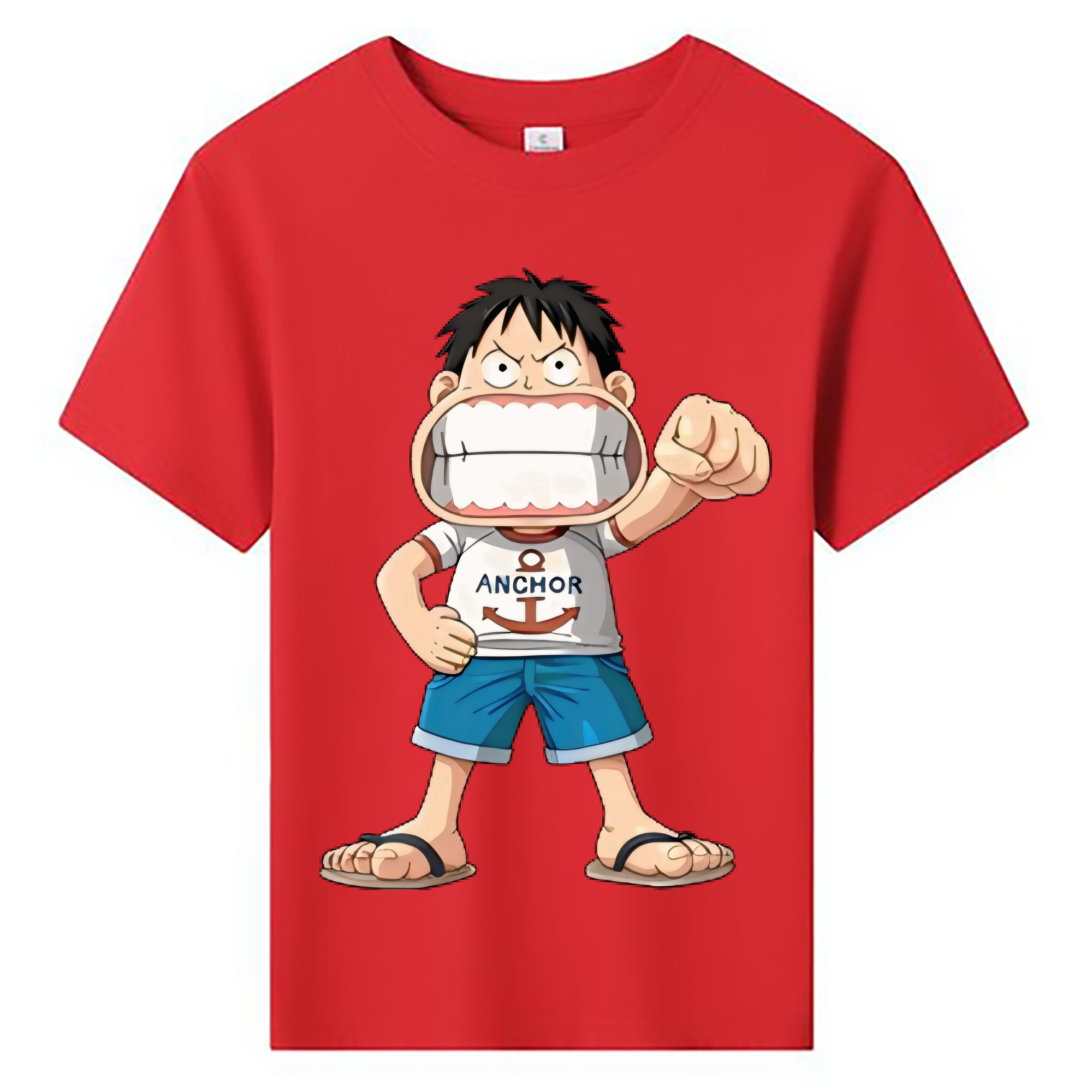 （画像用） ワンピース モンキー・D・ルフィ ONE PIECE Monkey D. Luffy 綿100％キッズTシャツ（フロントプリント）