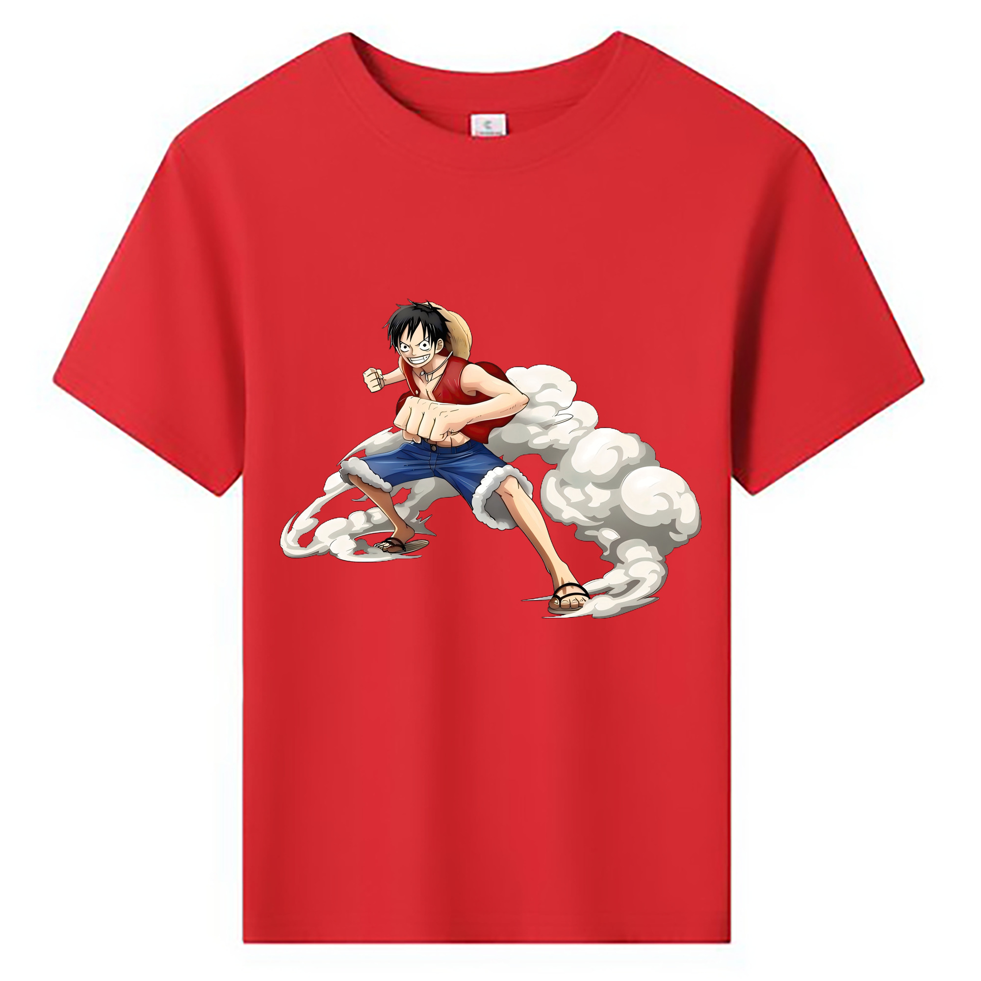 （画像用） ワンピース モンキー・D・ルフィ ONE PIECE Monkey D. Luffy 綿100％キッズTシャツ（フロントプリント）