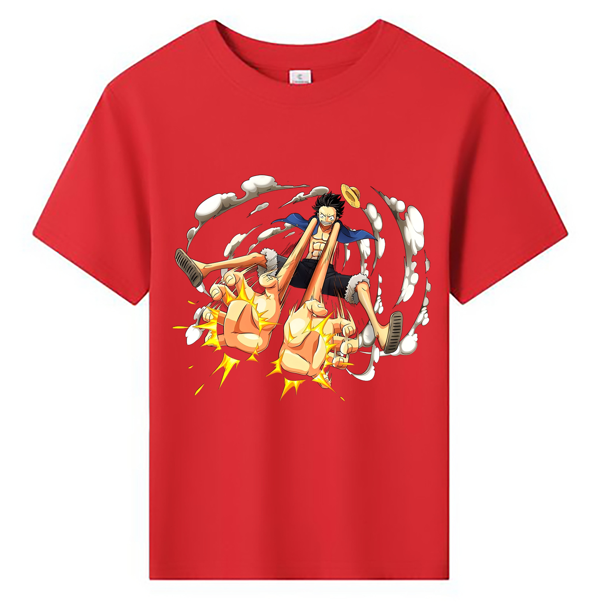 （画像用） ワンピース モンキー・D・ルフィ ONE PIECE Monkey D. Luffy 綿100％キッズTシャツ（フロントプリント）