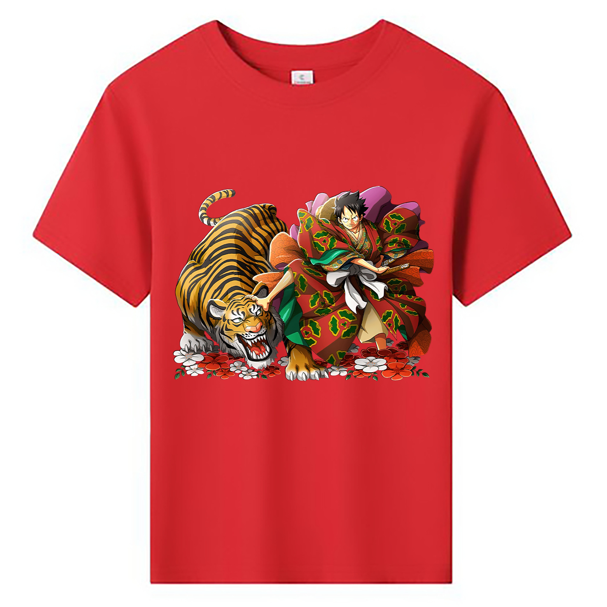 （画像用） ワンピース モンキー・D・ルフィ ONE PIECE Monkey D. Luffy 綿100％キッズTシャツ（フロントプリント）