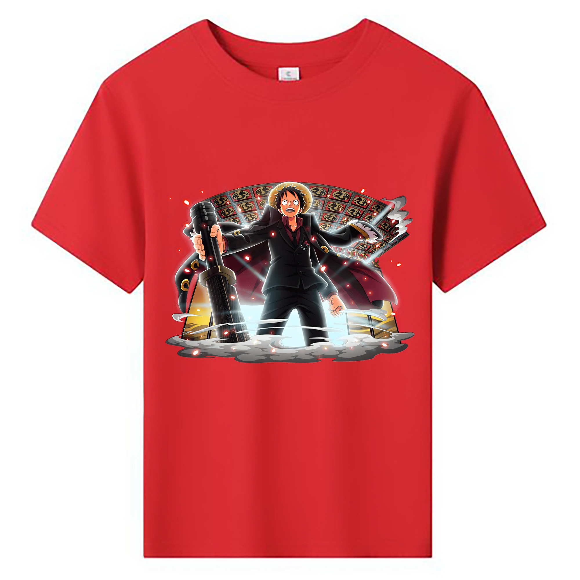 （画像用） ワンピース モンキー・D・ルフィ ONE PIECE Monkey D. Luffy 綿100％キッズTシャツ（フロントプリント）
