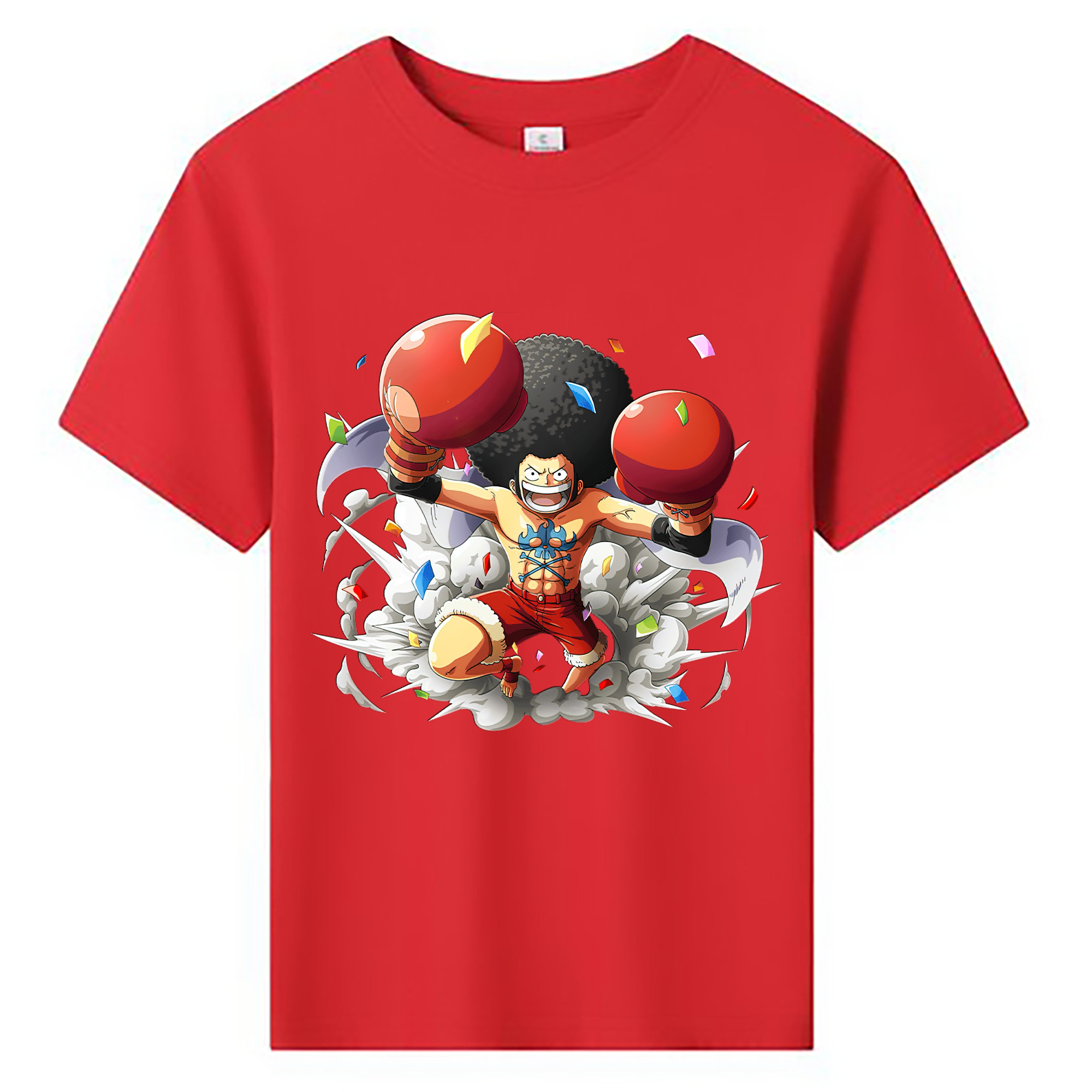 ワンピース モンキー・D・ルフィ ONE PIECE Monkey D. Luffy 綿100％キッズTシャツ（フロントプリント）