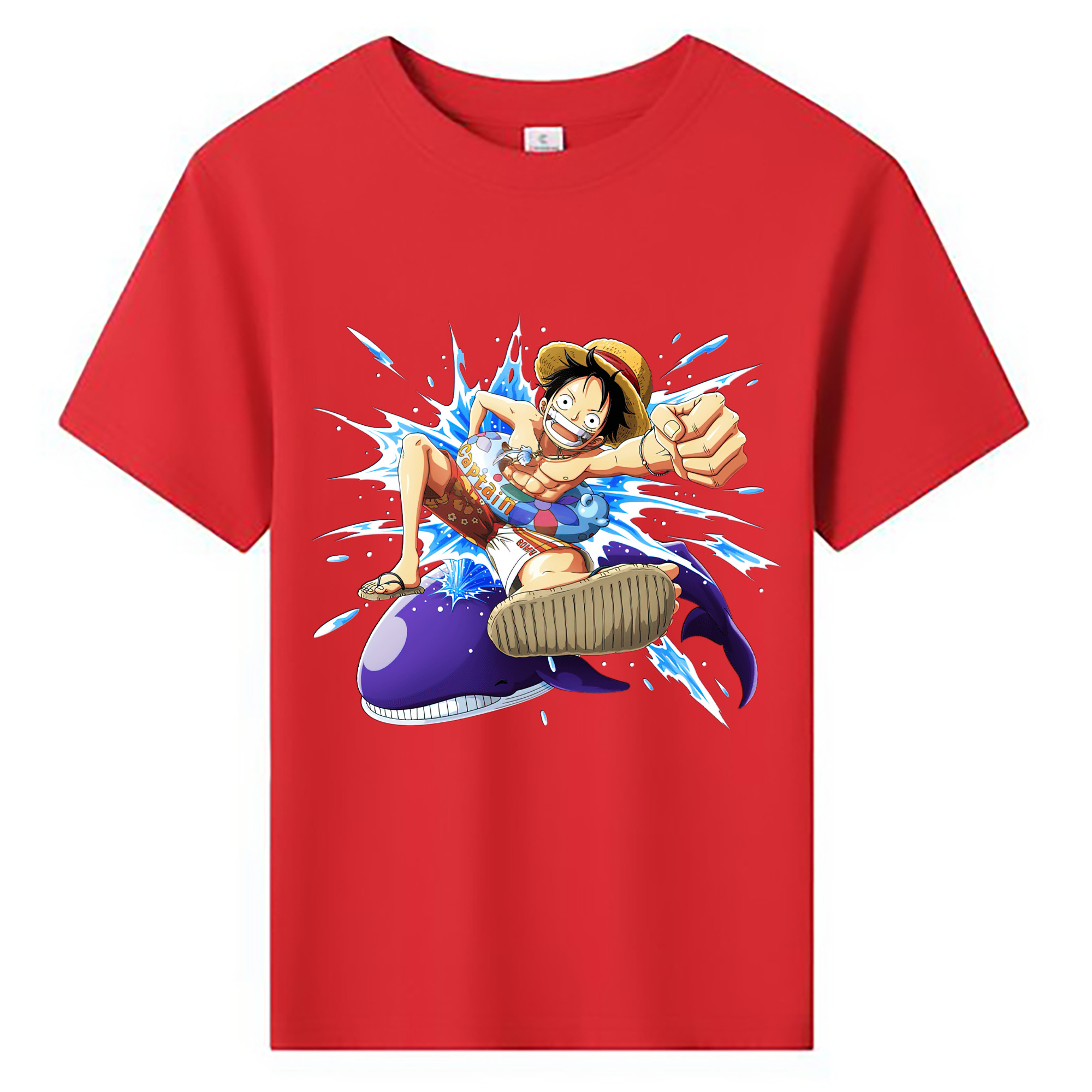 ワンピース モンキー・D・ルフィ ONE PIECE Monkey D. Luffy 綿100％キッズTシャツ（フロントプリント）