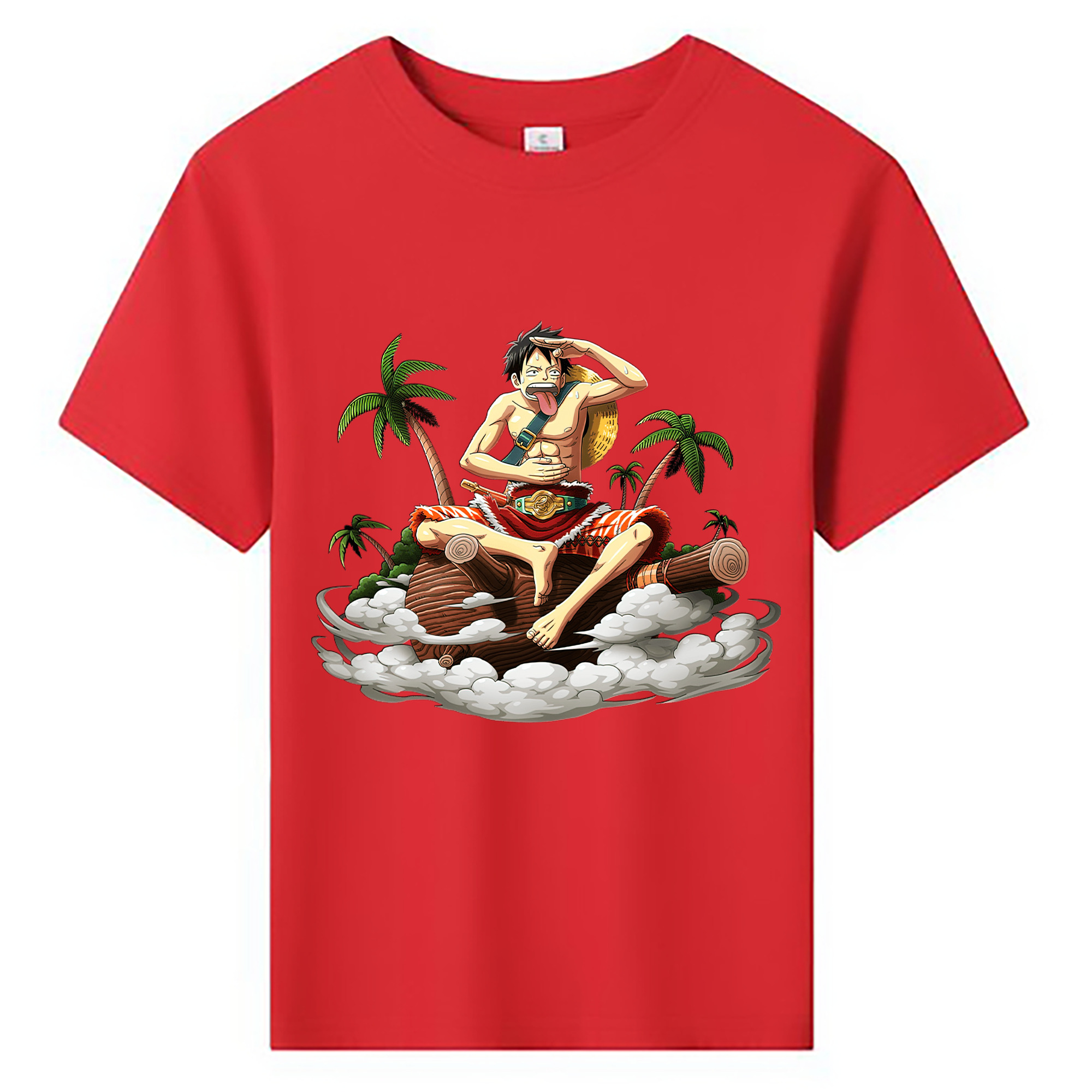 ワンピース モンキー・D・ルフィ ONE PIECE Monkey D. Luffy 綿100％キッズTシャツ（フロントプリント）
