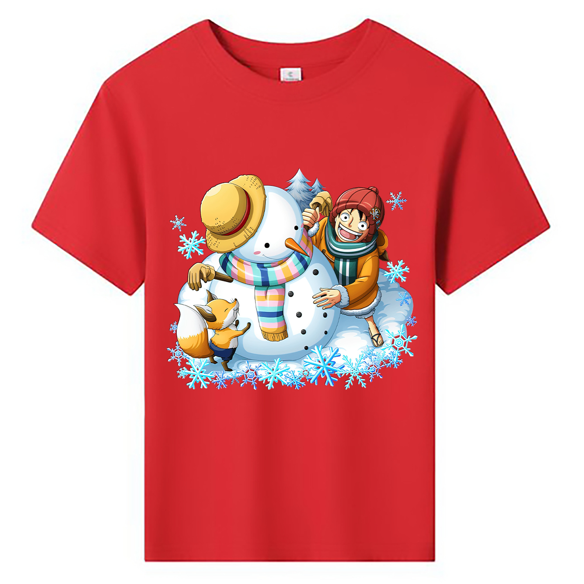 ワンピース モンキー・D・ルフィ ONE PIECE Monkey D. Luffy 綿100％キッズTシャツ（フロントプリント）