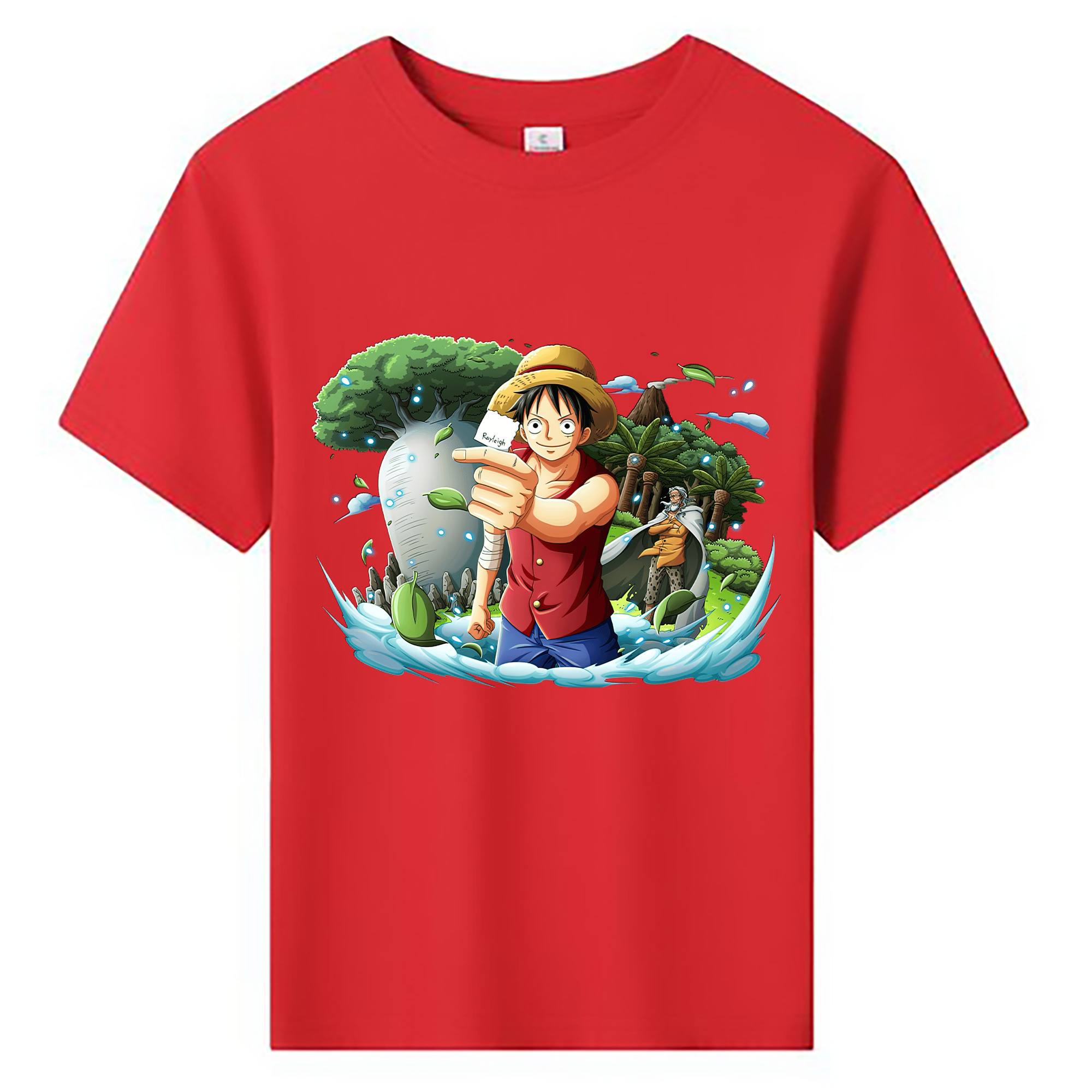 ワンピース モンキー・D・ルフィ ONE PIECE Monkey D. Luffy 綿100％キッズTシャツ（フロントプリント）