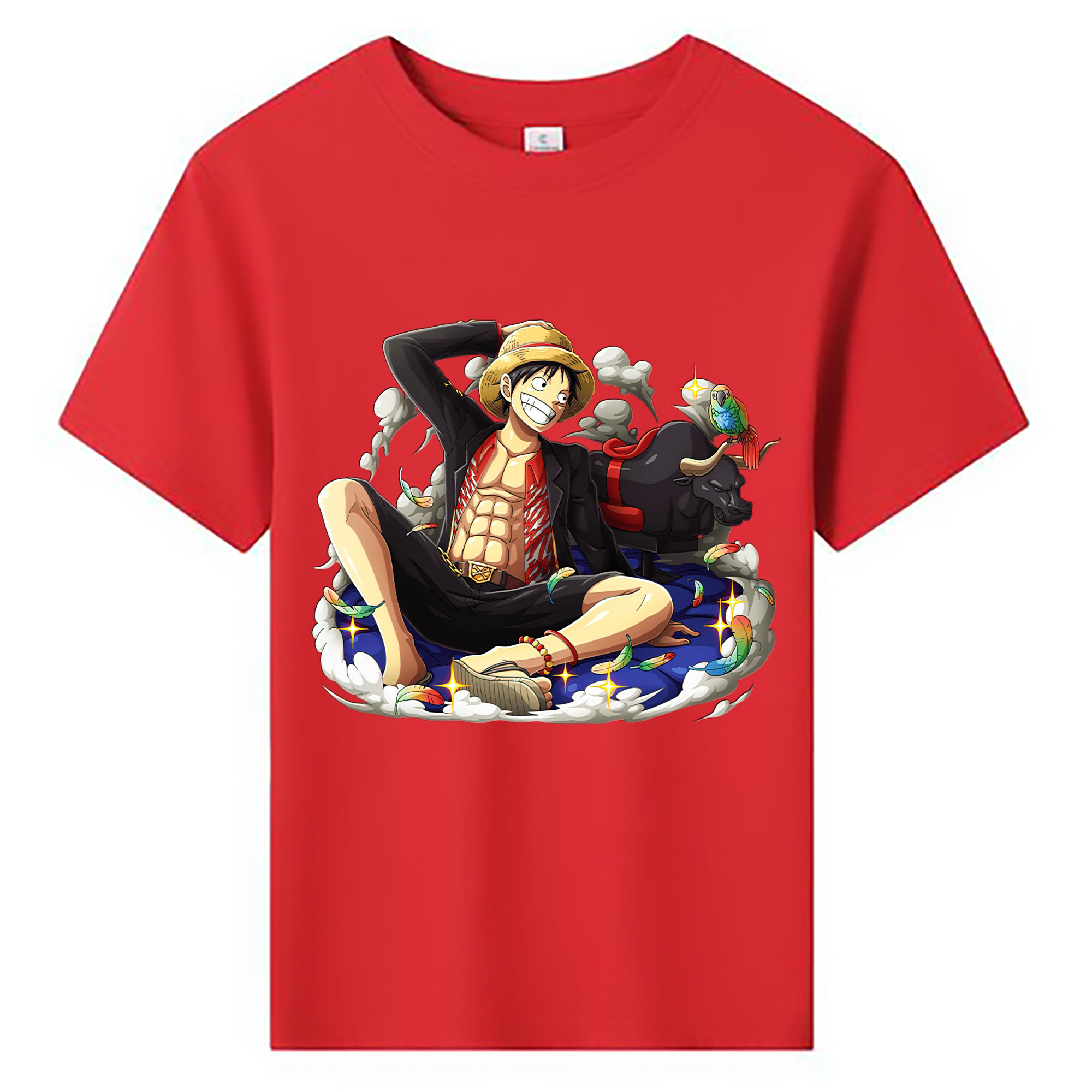 ワンピース モンキー・D・ルフィ ONE PIECE Monkey D. Luffy 綿100％キッズTシャツ（フロントプリント）