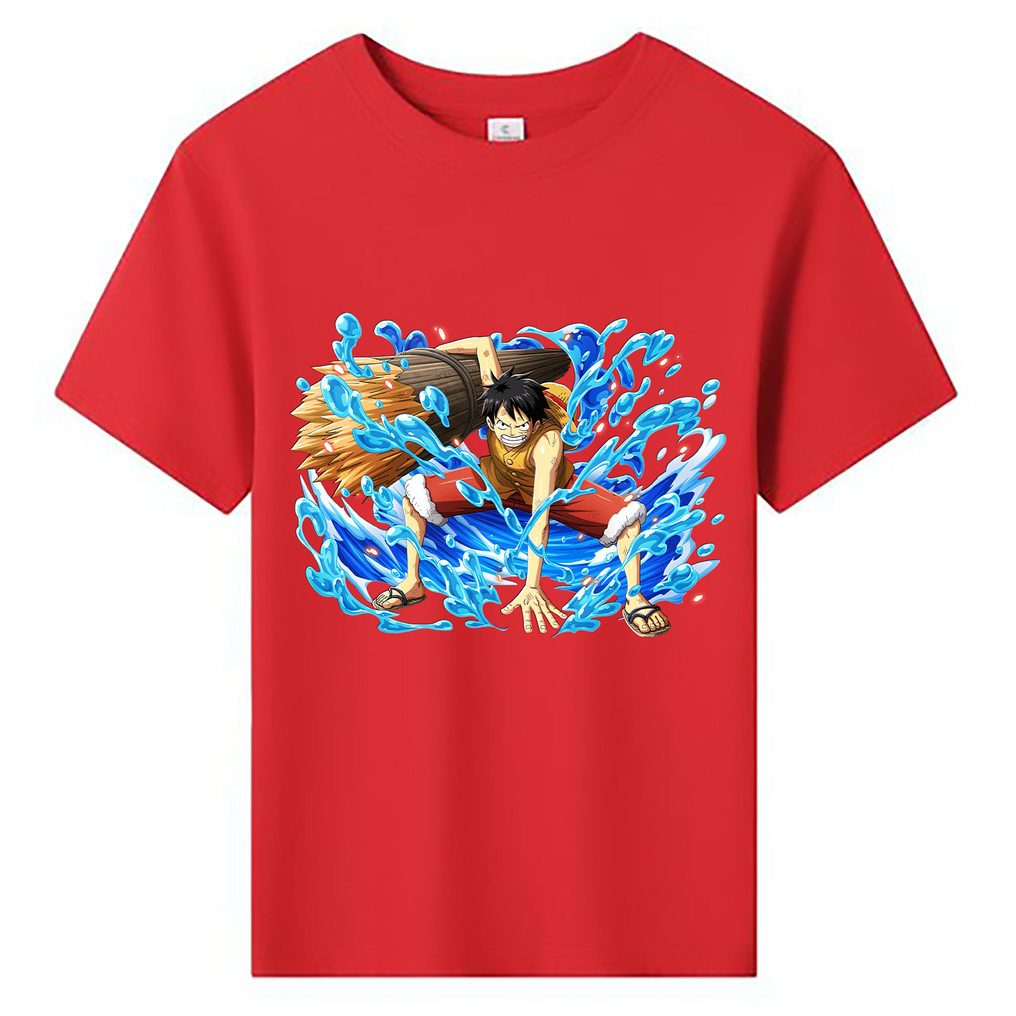 ワンピース モンキー・D・ルフィ ONE PIECE Monkey D. Luffy 綿100％キッズTシャツ（フロントプリント）