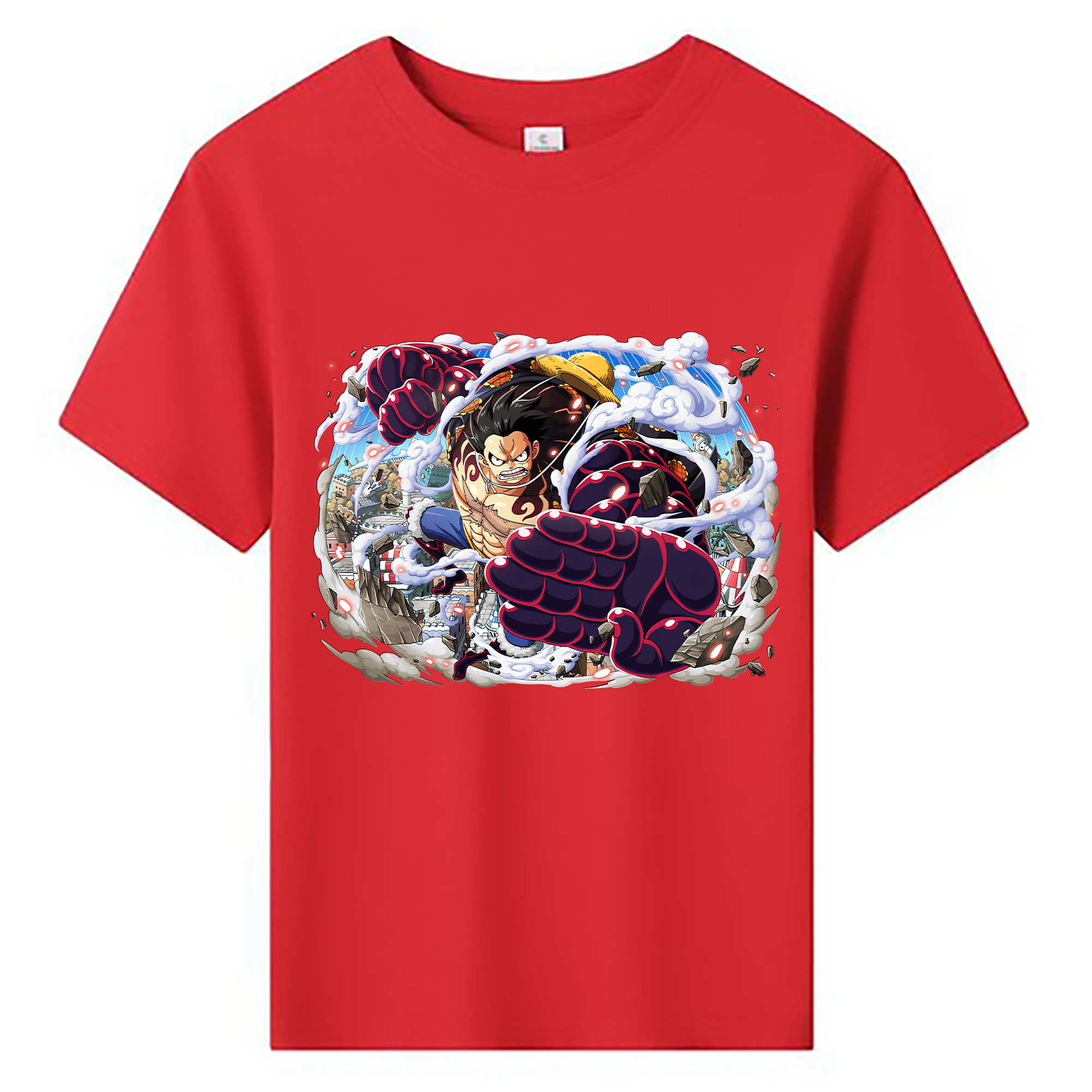 ワンピース モンキー・D・ルフィ ONE PIECE Monkey D. Luffy 綿100％キッズTシャツ（フロントプリント）
