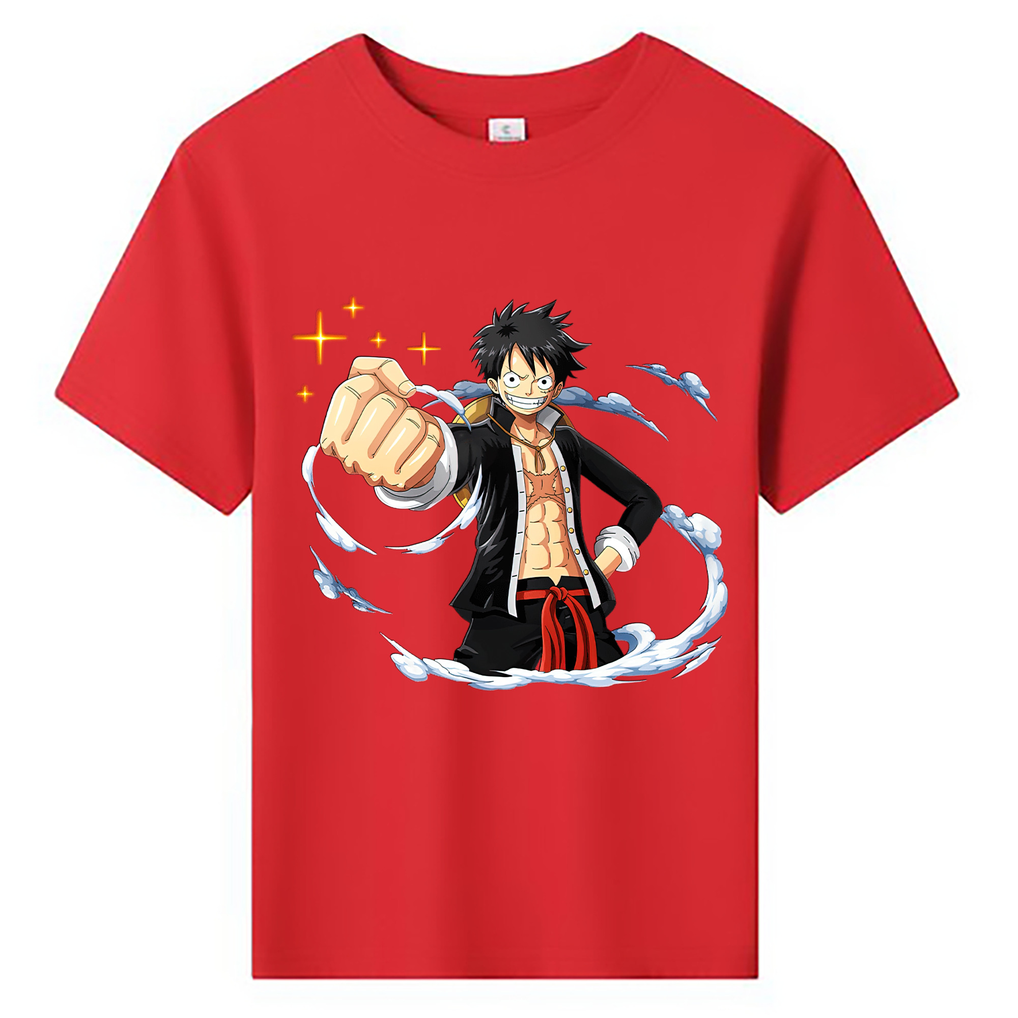 ワンピース モンキー・D・ルフィ ONE PIECE Monkey D. Luffy 綿100％キッズTシャツ（フロントプリント）