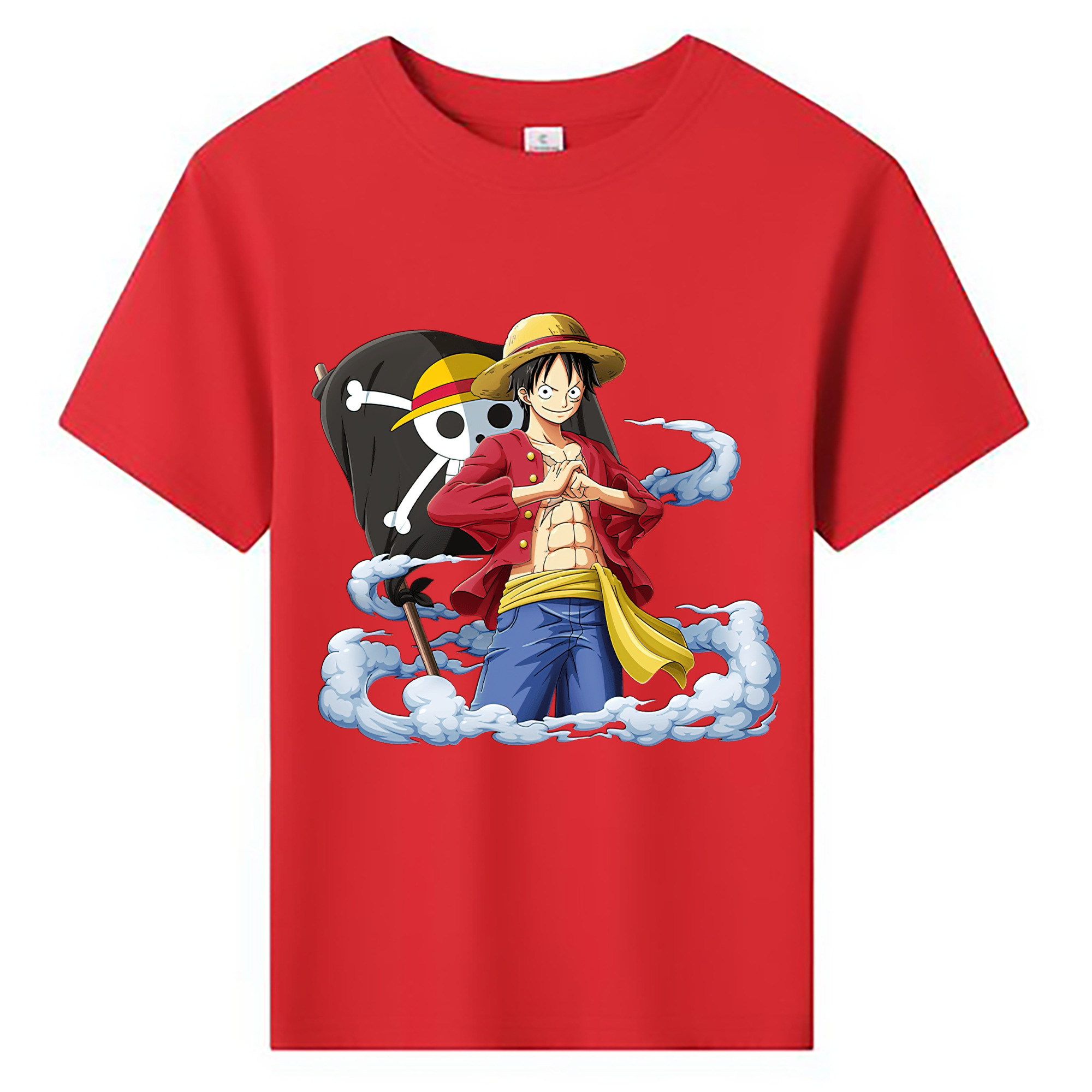ワンピース モンキー・D・ルフィ ONE PIECE Monkey D. Luffy 綿100％キッズTシャツ（フロントプリント）