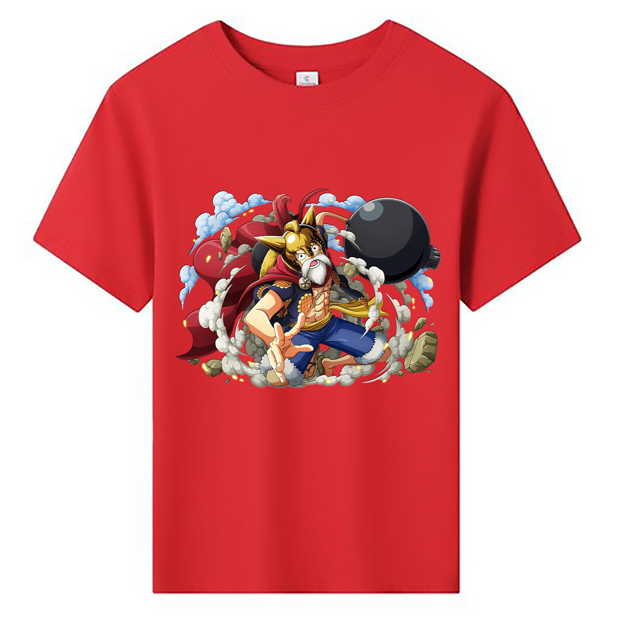 ワンピース モンキー・D・ルフィ ONE PIECE Monkey D. Luffy 綿100％キッズTシャツ（フロントプリント）