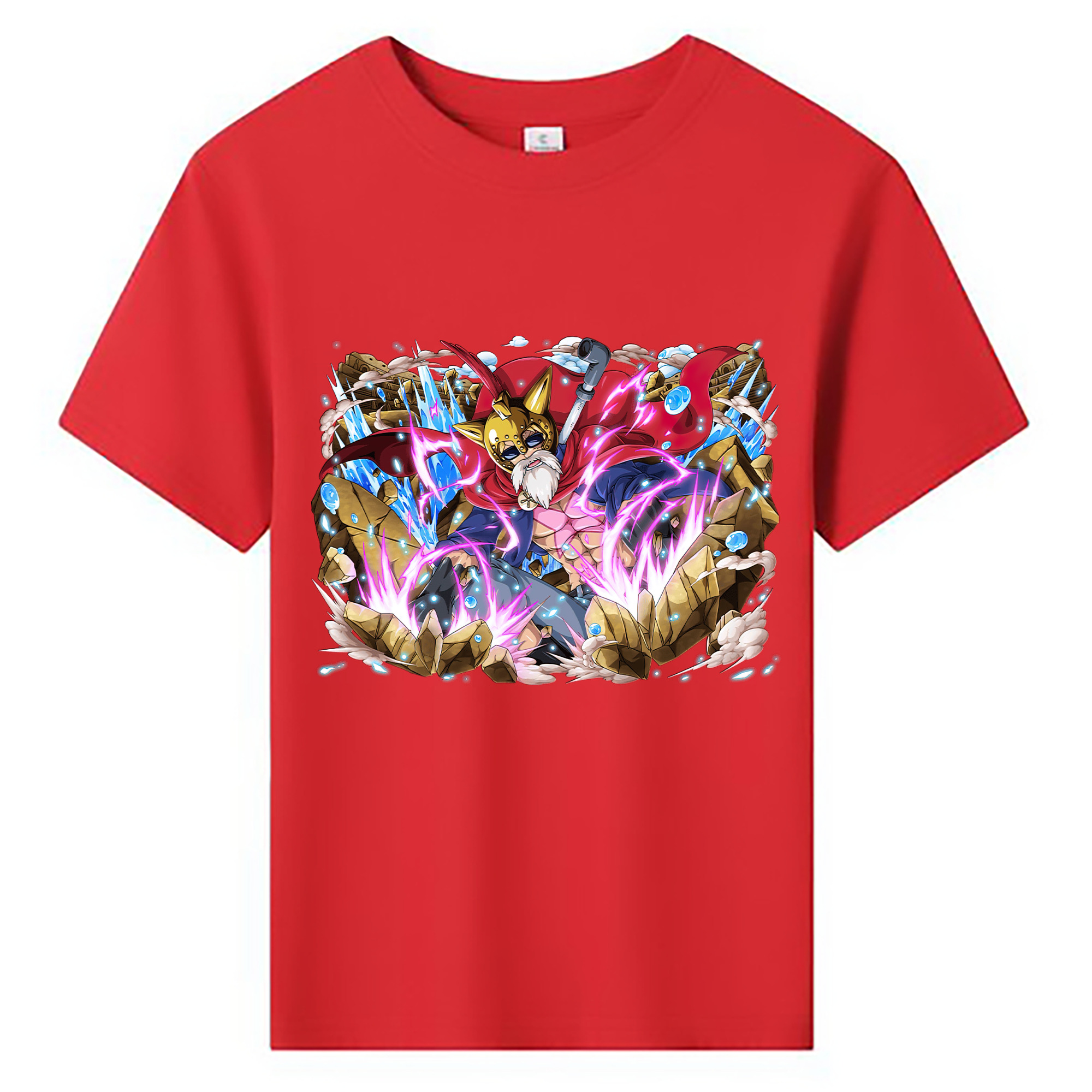 ワンピース モンキー・D・ルフィ ONE PIECE Monkey D. Luffy 綿100％キッズTシャツ（フロントプリント）