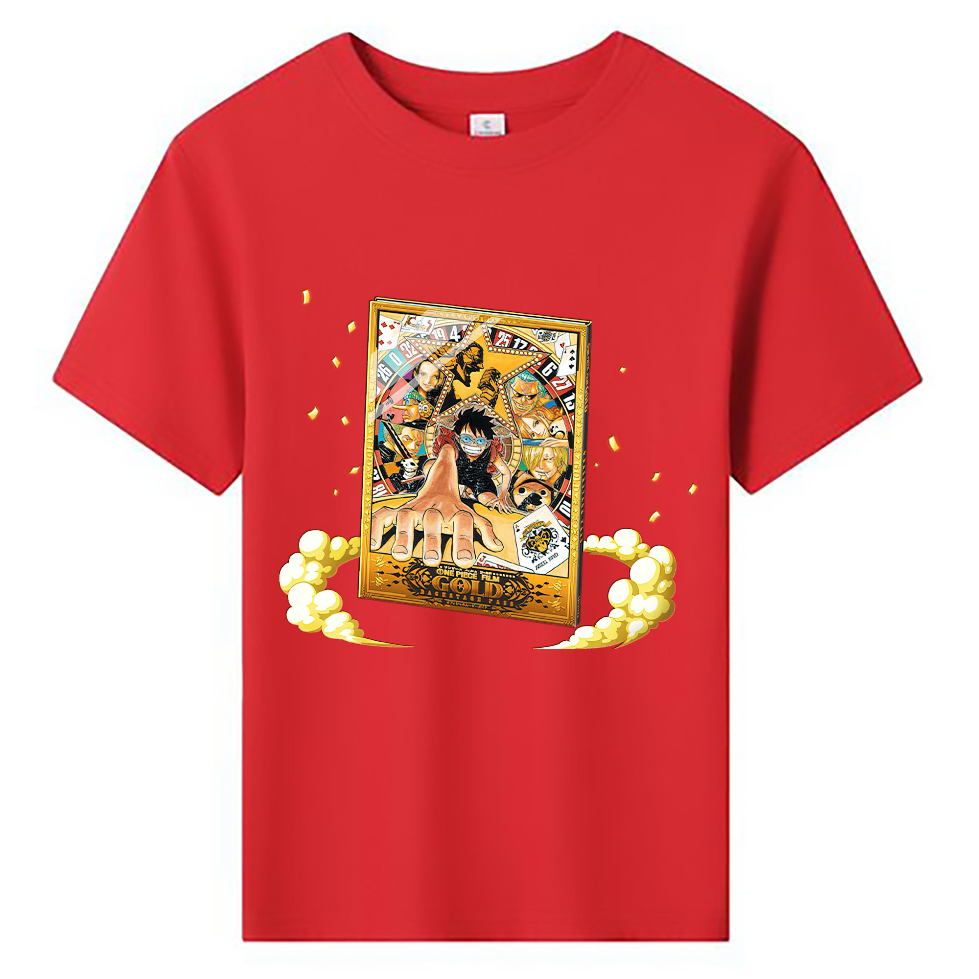 ワンピース モンキー・D・ルフィ ONE PIECE Monkey D. Luffy 綿100％キッズTシャツ（フロントプリント）