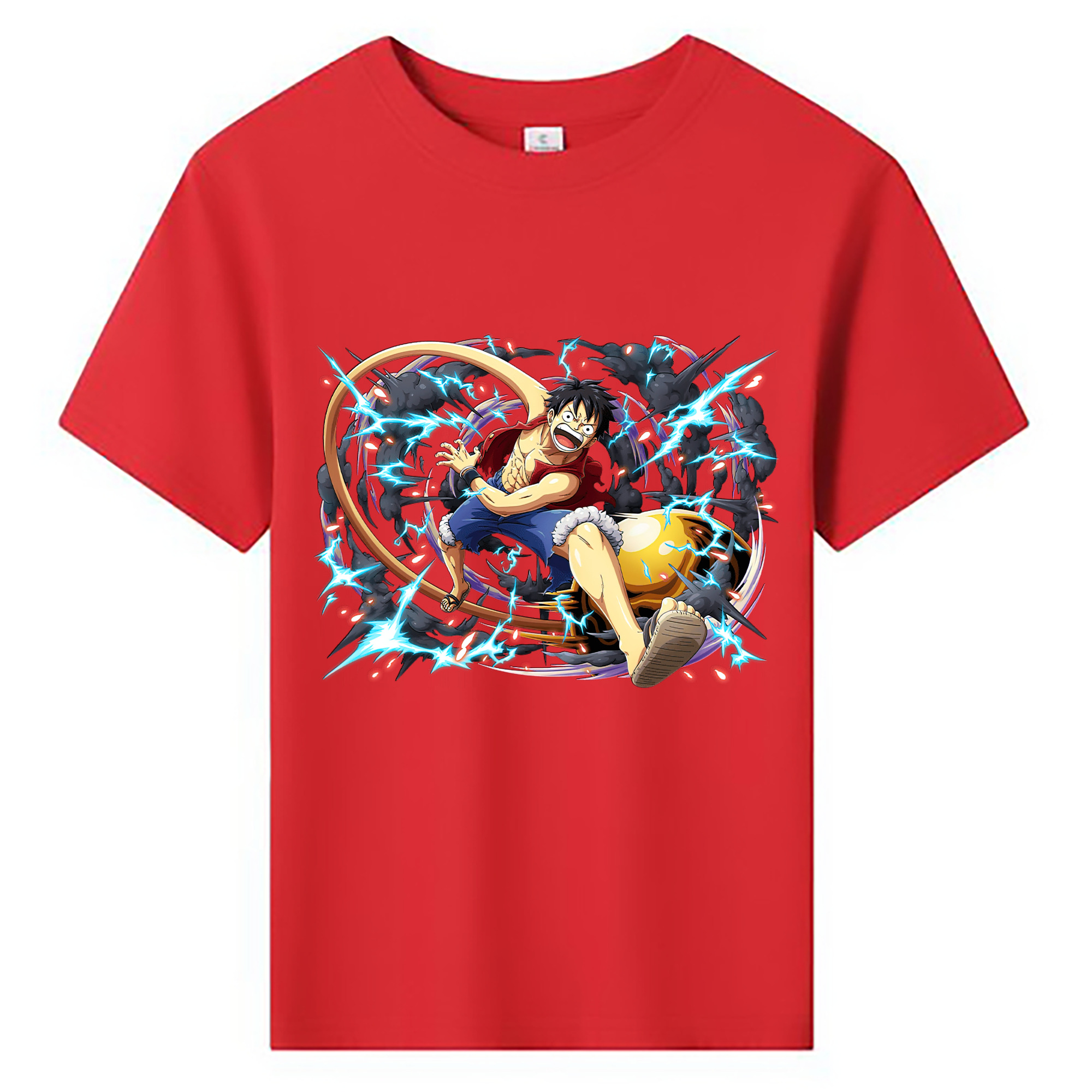 ワンピース モンキー・D・ルフィ ONE PIECE Monkey D. Luffy 綿100％キッズTシャツ（フロントプリント）
