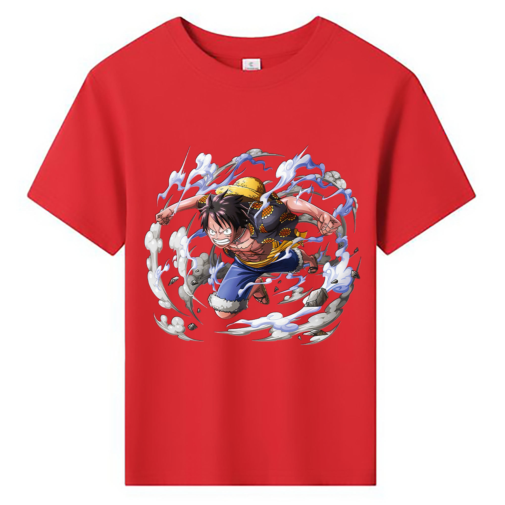 ワンピース モンキー・D・ルフィ ONE PIECE Monkey D. Luffy 綿100％キッズTシャツ（フロントプリント）