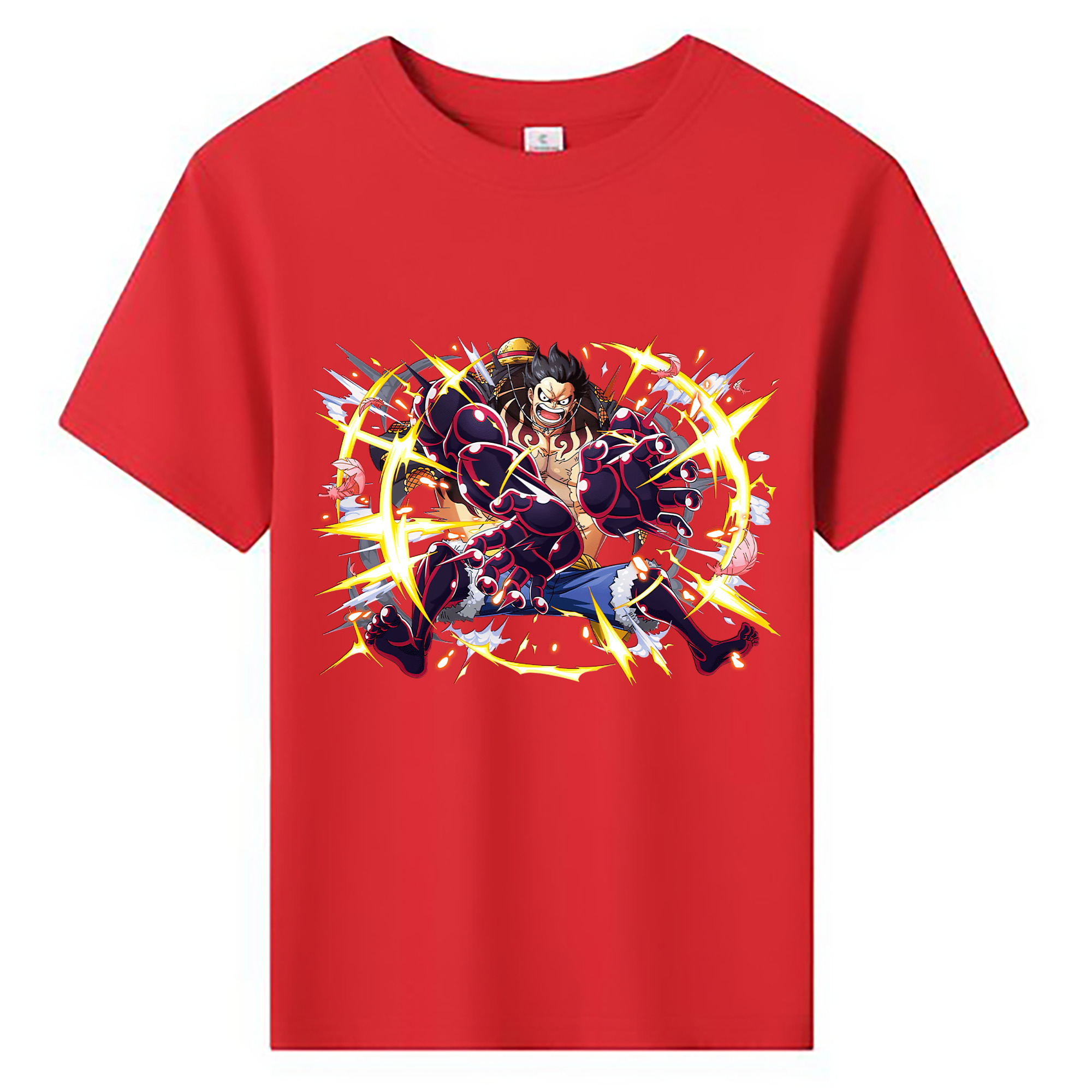 ワンピース モンキー・D・ルフィ ONE PIECE Monkey D. Luffy 綿100％キッズTシャツ（フロントプリント）