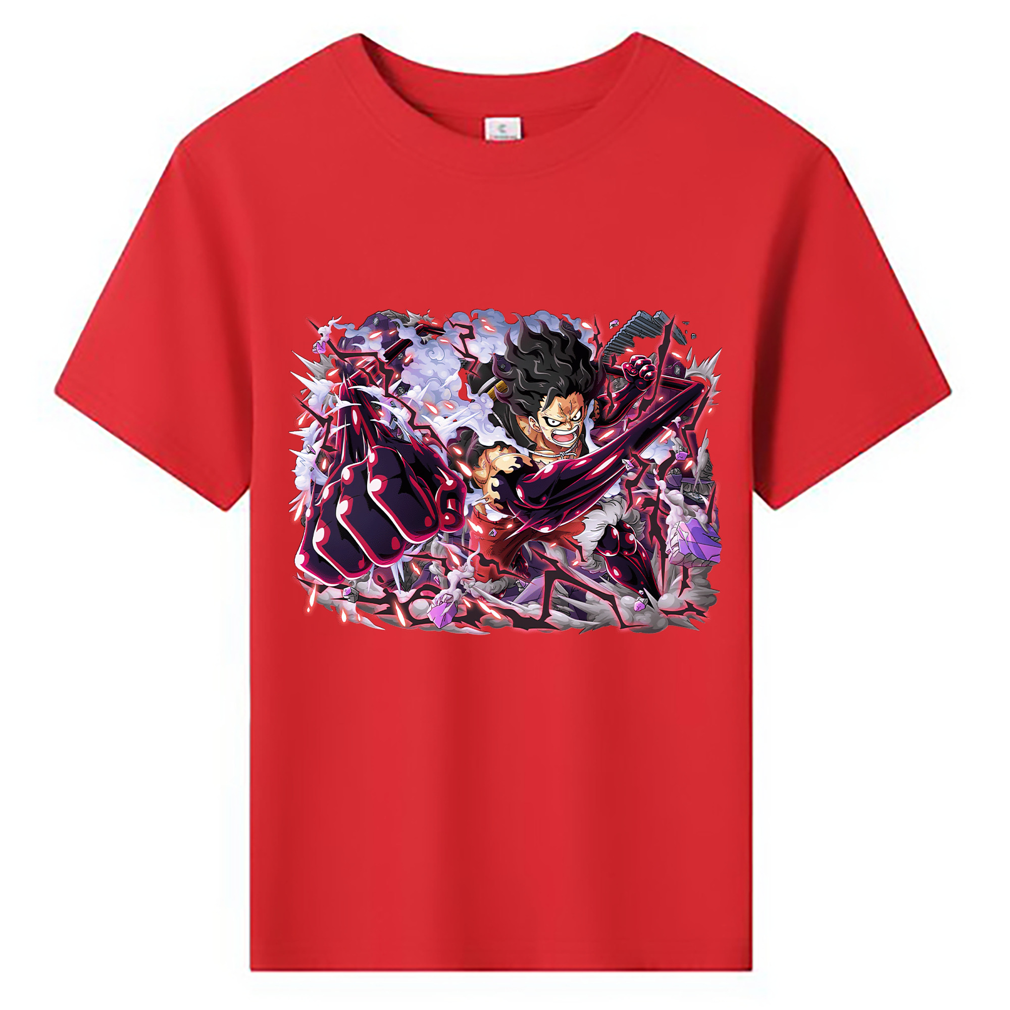 ワンピース モンキー・D・ルフィ ONE PIECE Monkey D. Luffy 綿100％キッズTシャツ（フロントプリント）