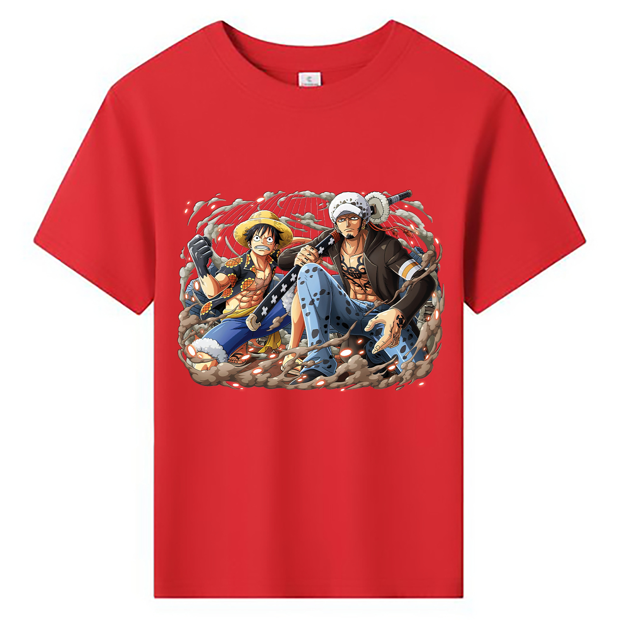 ワンピース モンキー・D・ルフィ ONE PIECE Monkey D. Luffy 綿100％キッズTシャツ（フロントプリント）