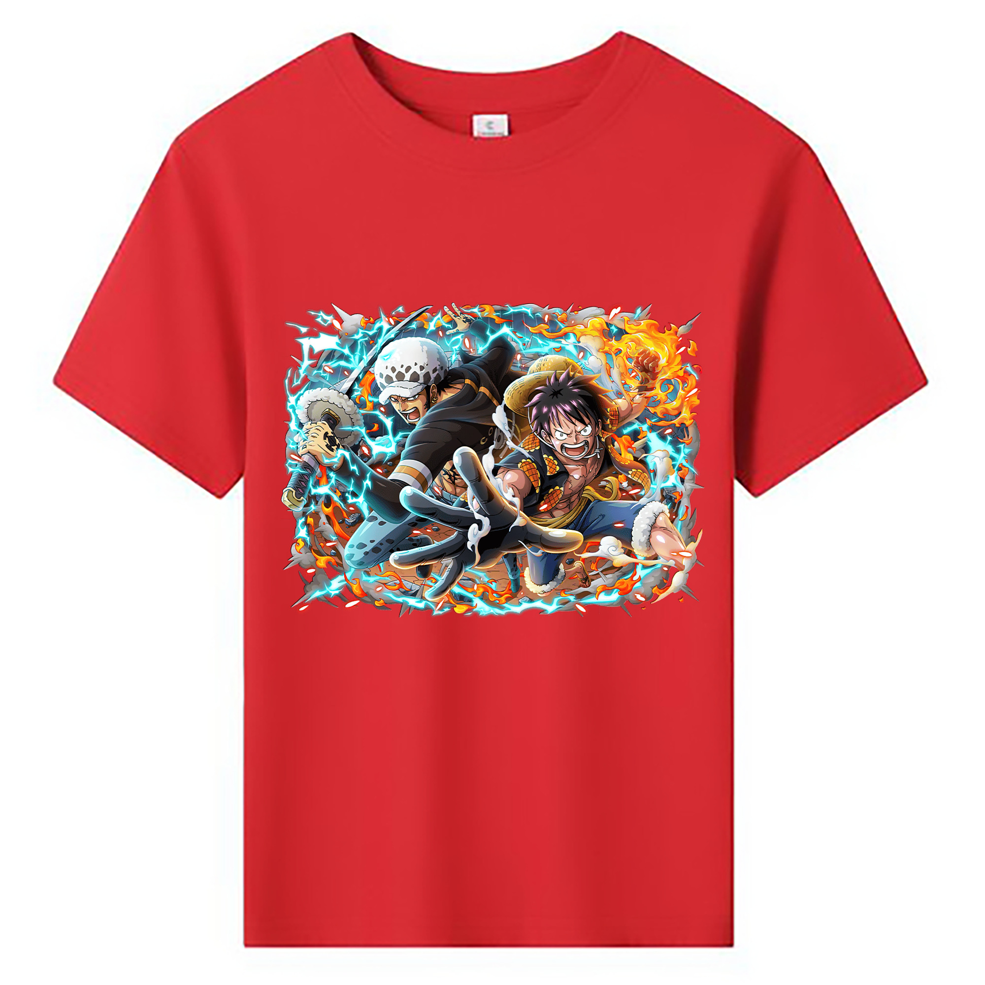 ワンピース モンキー・D・ルフィ ONE PIECE Monkey D. Luffy 綿100％キッズTシャツ（フロントプリント）