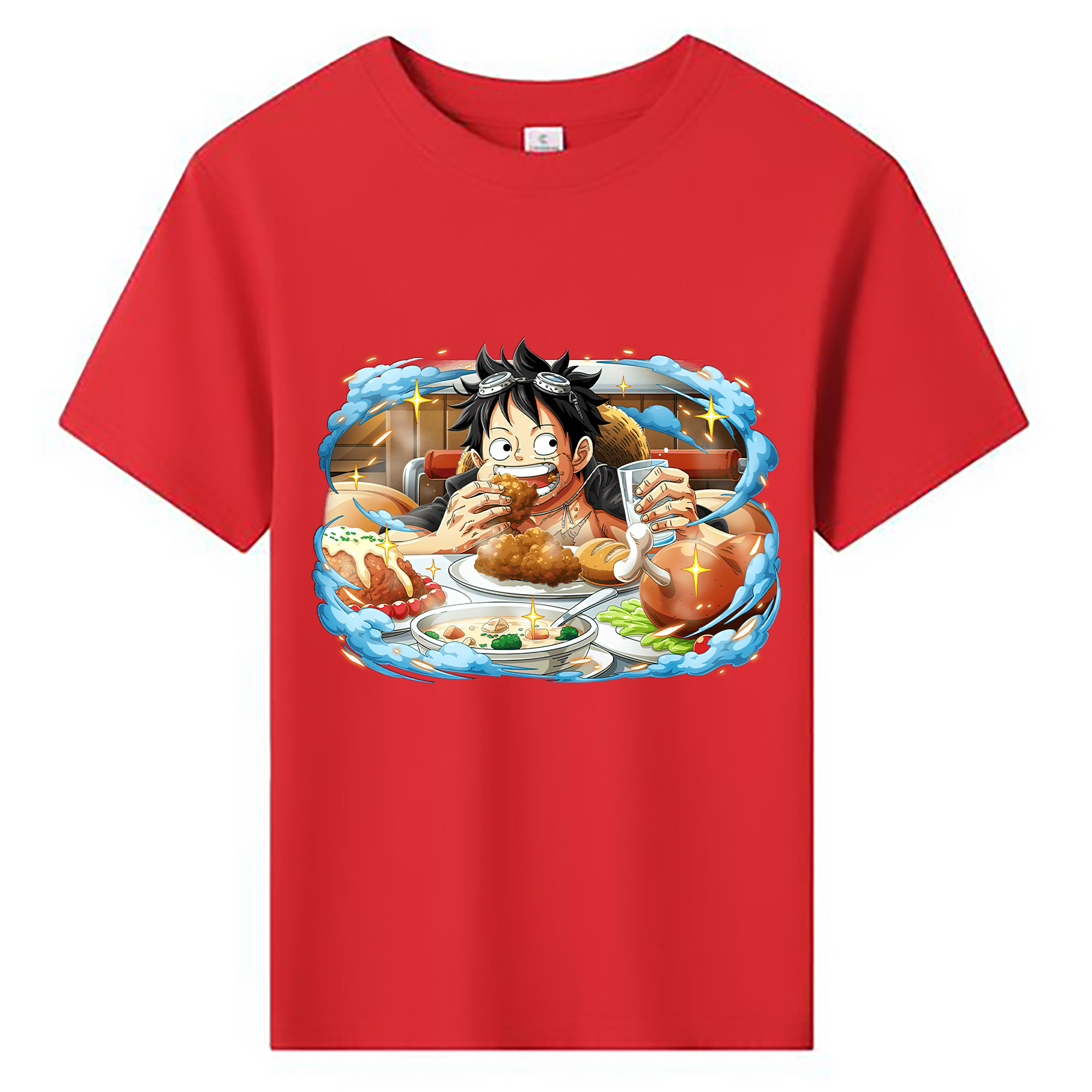 ワンピース モンキー・D・ルフィ ONE PIECE Monkey D. Luffy 綿100％キッズTシャツ（フロントプリント）