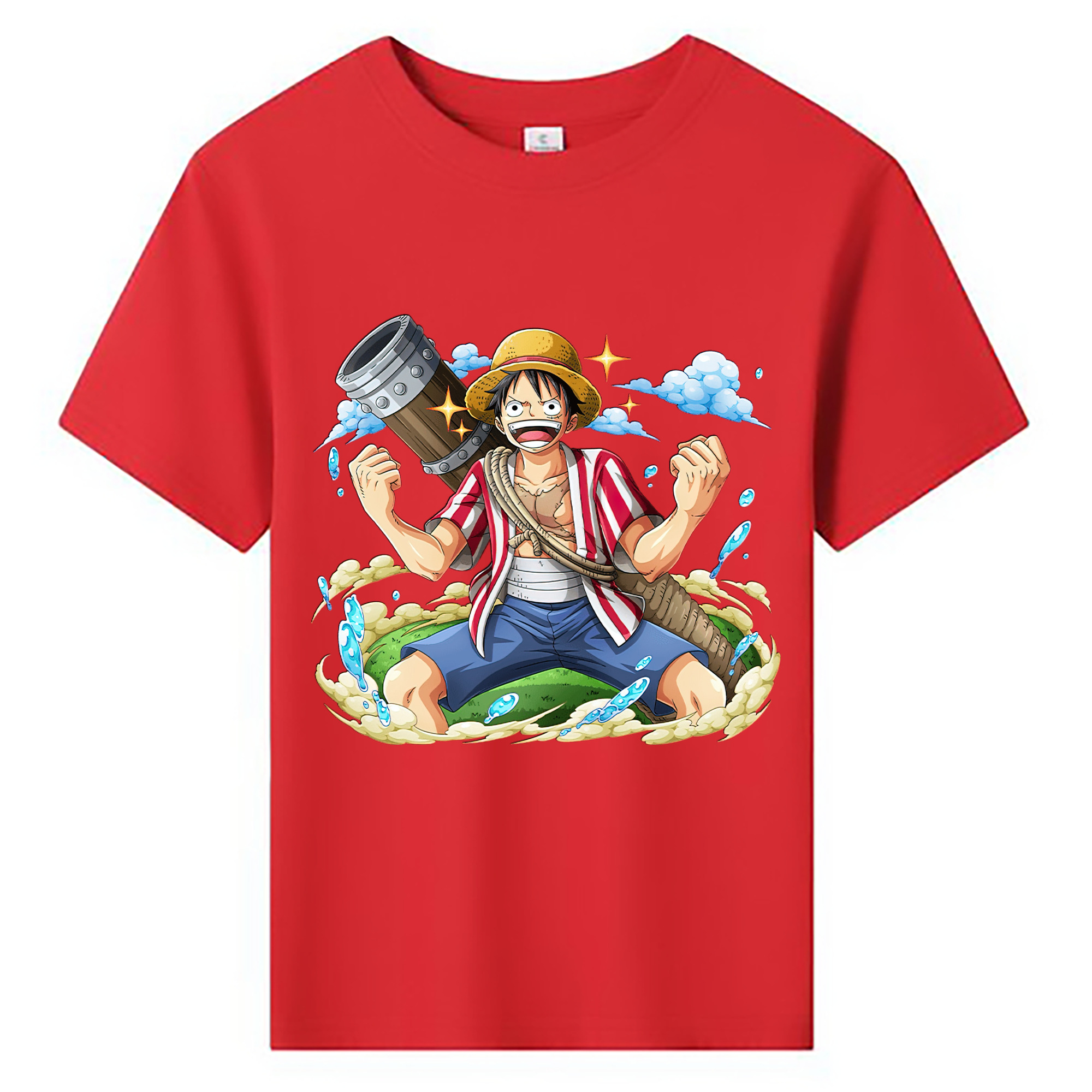 ワンピース モンキー・D・ルフィ ONE PIECE Monkey D. Luffy 綿100％キッズTシャツ（フロントプリント）