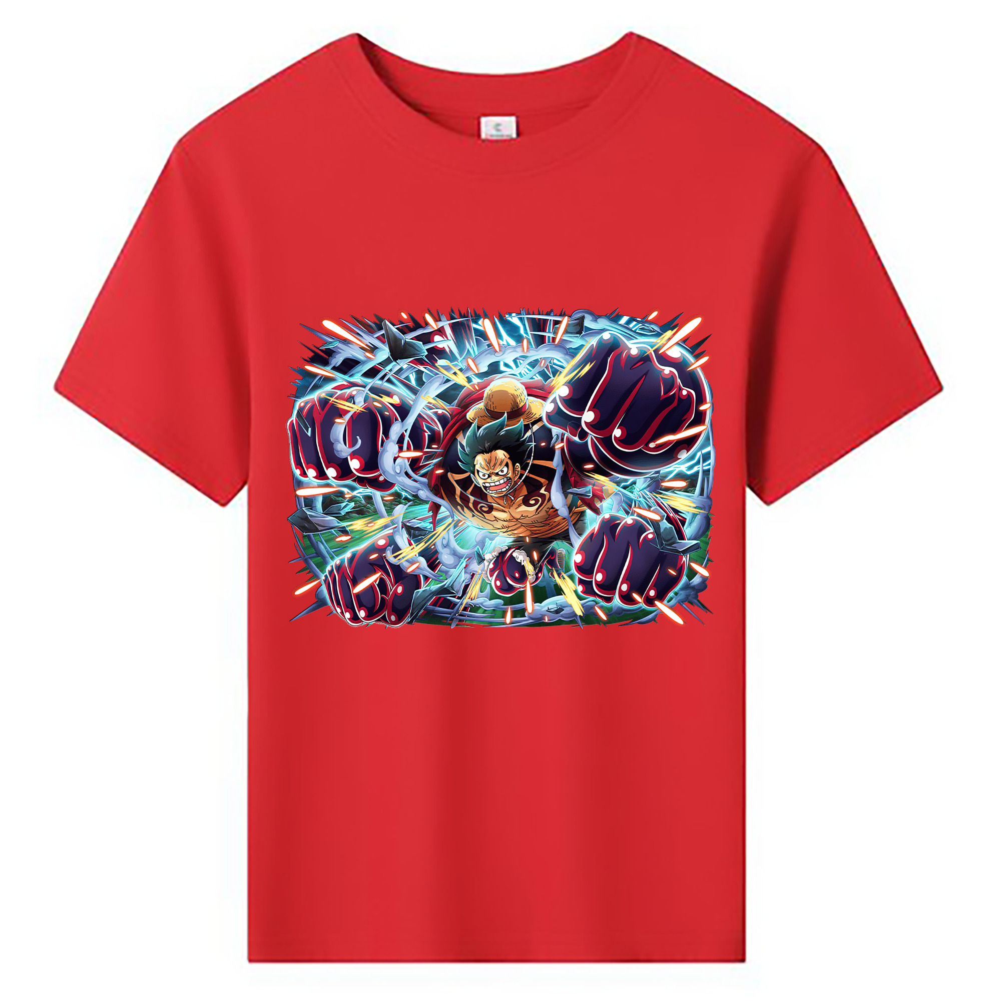 ワンピース モンキー・D・ルフィ ONE PIECE Monkey D. Luffy 綿100％キッズTシャツ（フロントプリント）