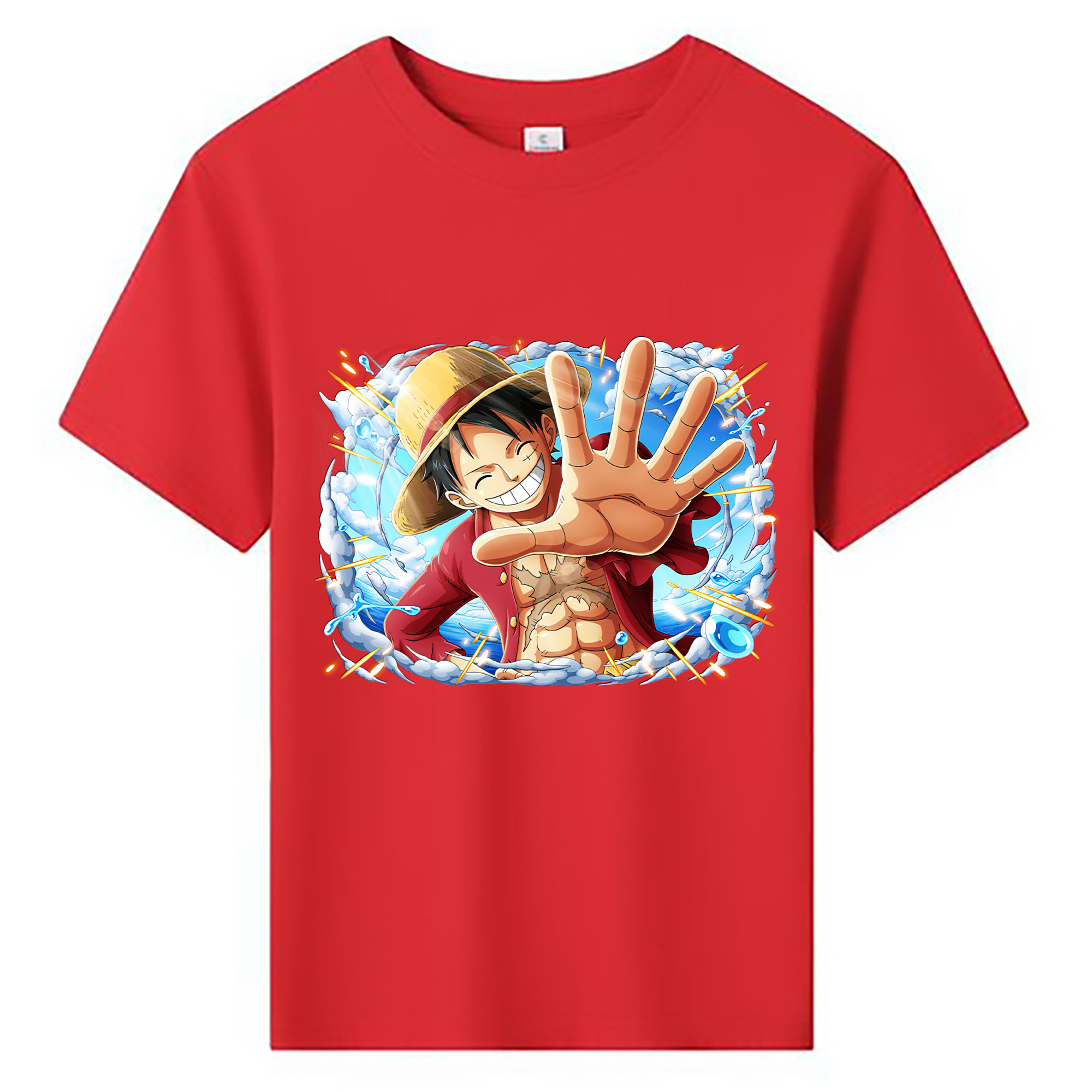 ワンピース モンキー・D・ルフィ ONE PIECE Monkey D. Luffy 綿100％キッズTシャツ（フロントプリント）