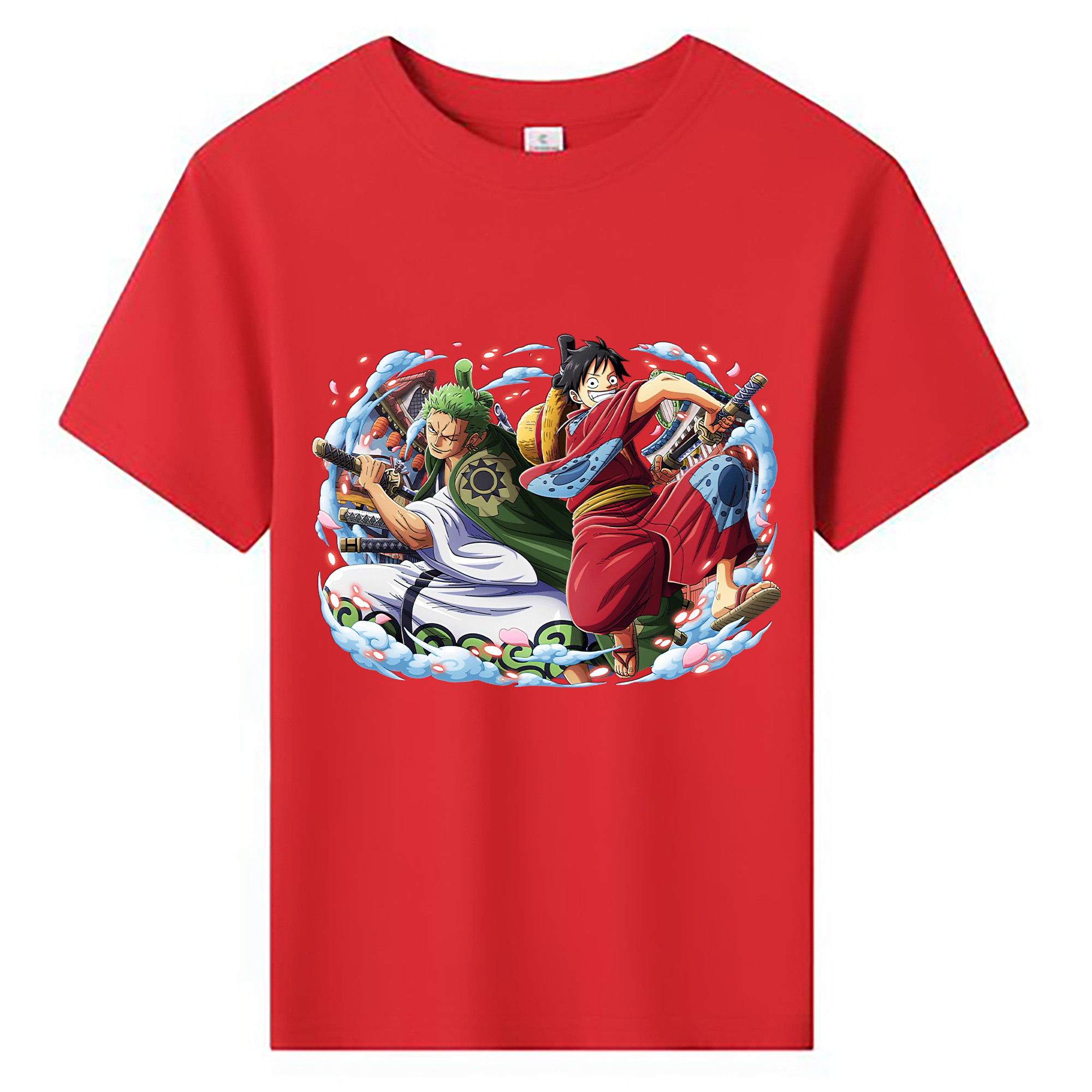 ワンピース モンキー・D・ルフィ ONE PIECE Monkey D. Luffy 綿100％キッズTシャツ（フロントプリント）