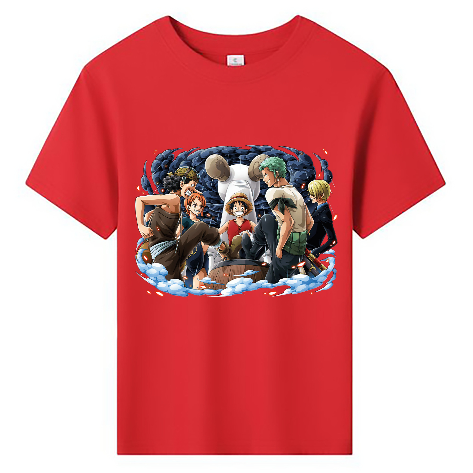 ワンピース モンキー・D・ルフィ ONE PIECE Monkey D. Luffy 綿100％キッズTシャツ（フロントプリント）
