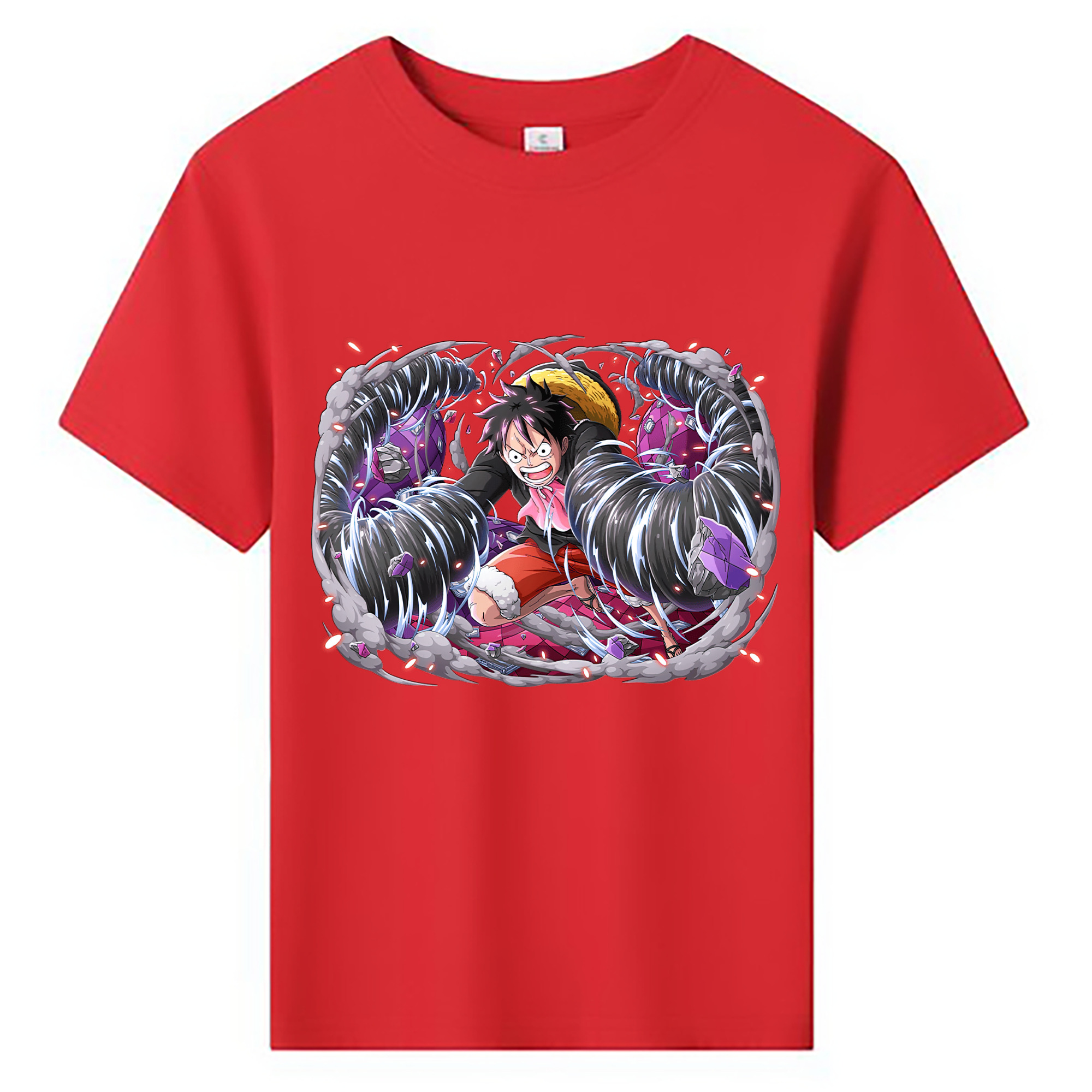 ワンピース モンキー・D・ルフィ ONE PIECE Monkey D. Luffy 綿100％キッズTシャツ（フロントプリント）