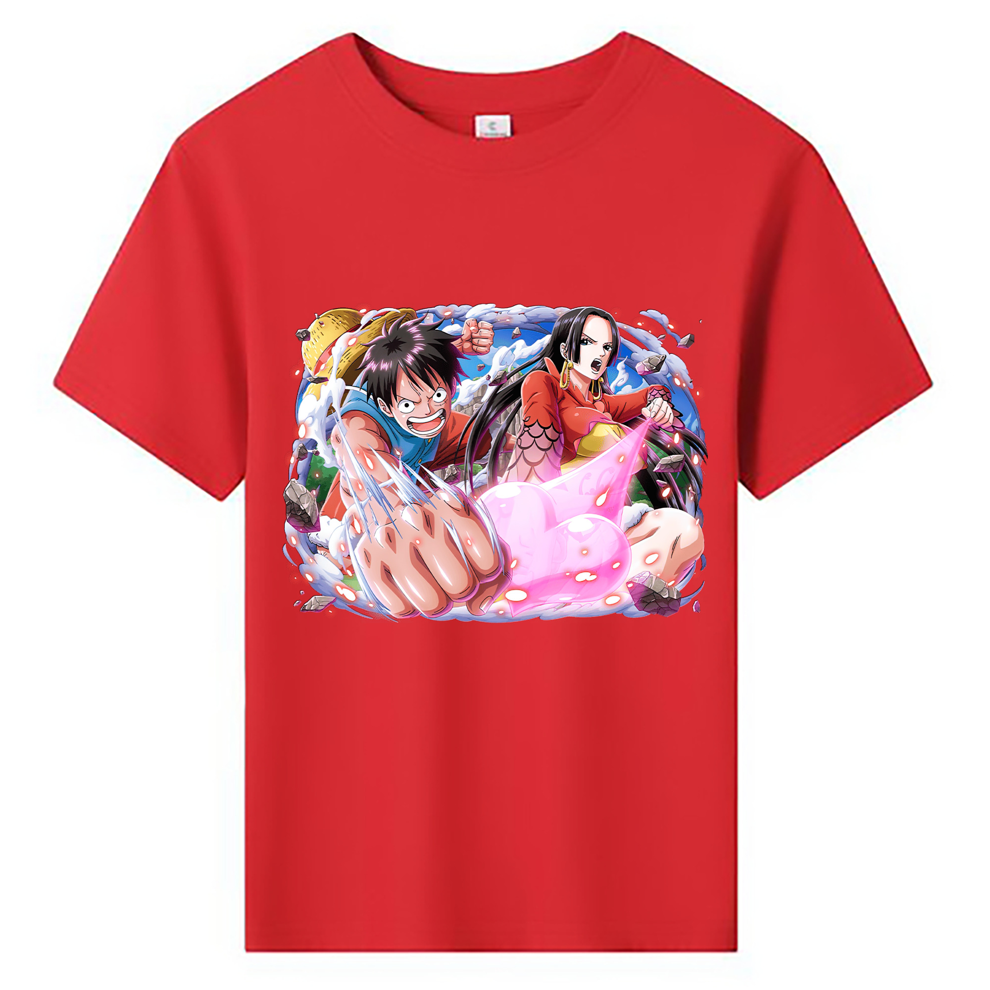 ワンピース モンキー・D・ルフィ ONE PIECE Monkey D. Luffy 綿100％キッズTシャツ（フロントプリント）