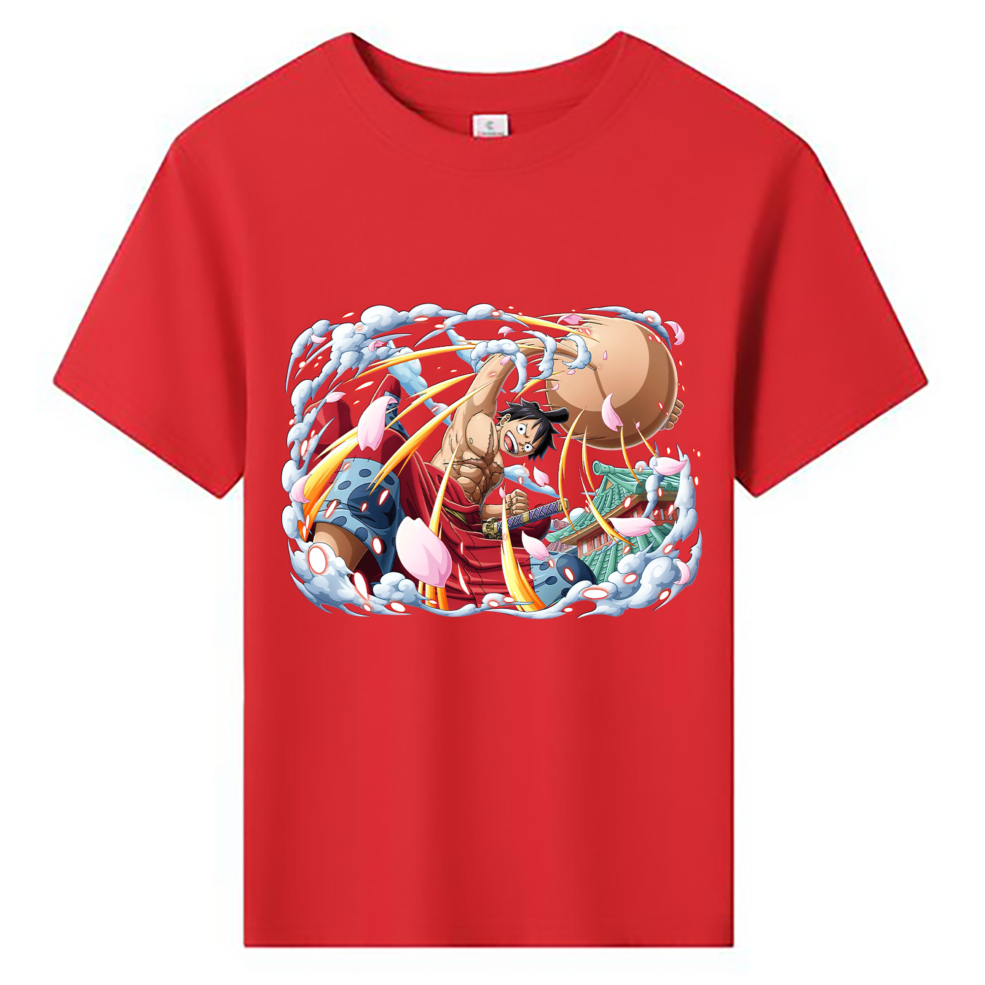ワンピース モンキー・D・ルフィ ONE PIECE Monkey D. Luffy 綿100％キッズTシャツ（フロントプリント）