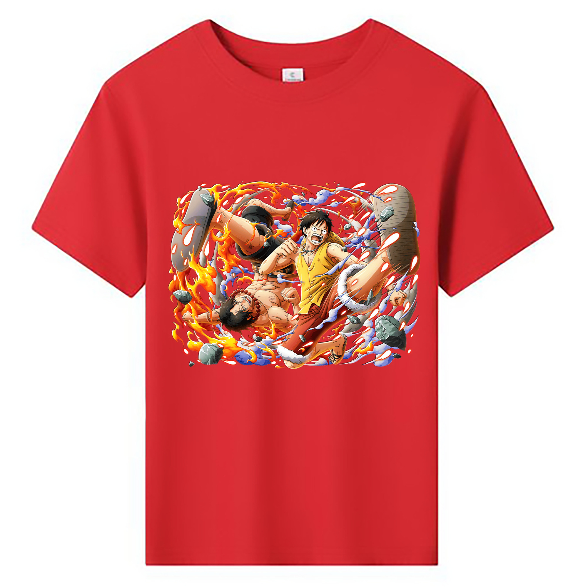 ワンピース モンキー・D・ルフィ ONE PIECE Monkey D. Luffy 綿100％キッズTシャツ（フロントプリント）