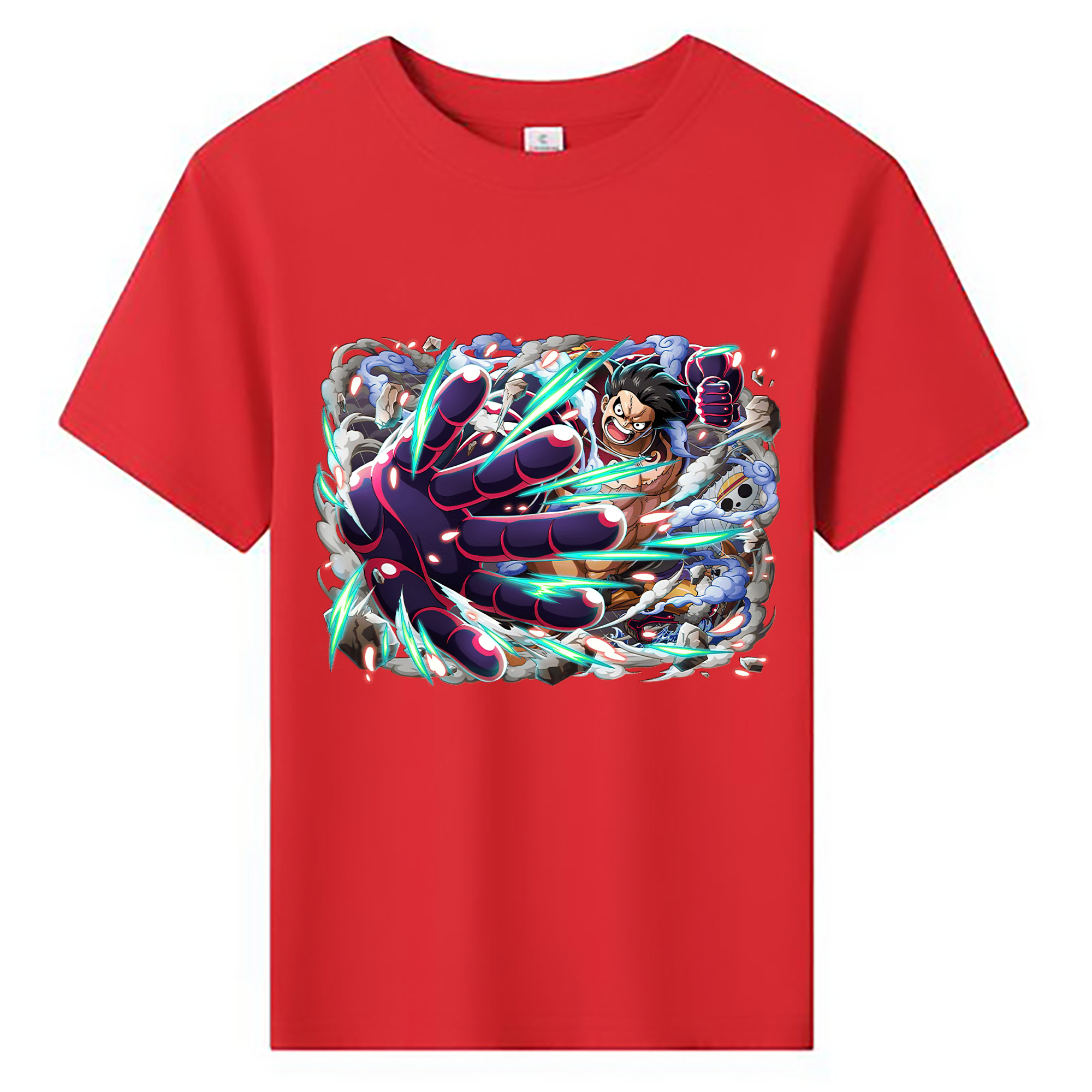 ワンピース モンキー・D・ルフィ ONE PIECE Monkey D. Luffy 綿100％キッズTシャツ（フロントプリント）