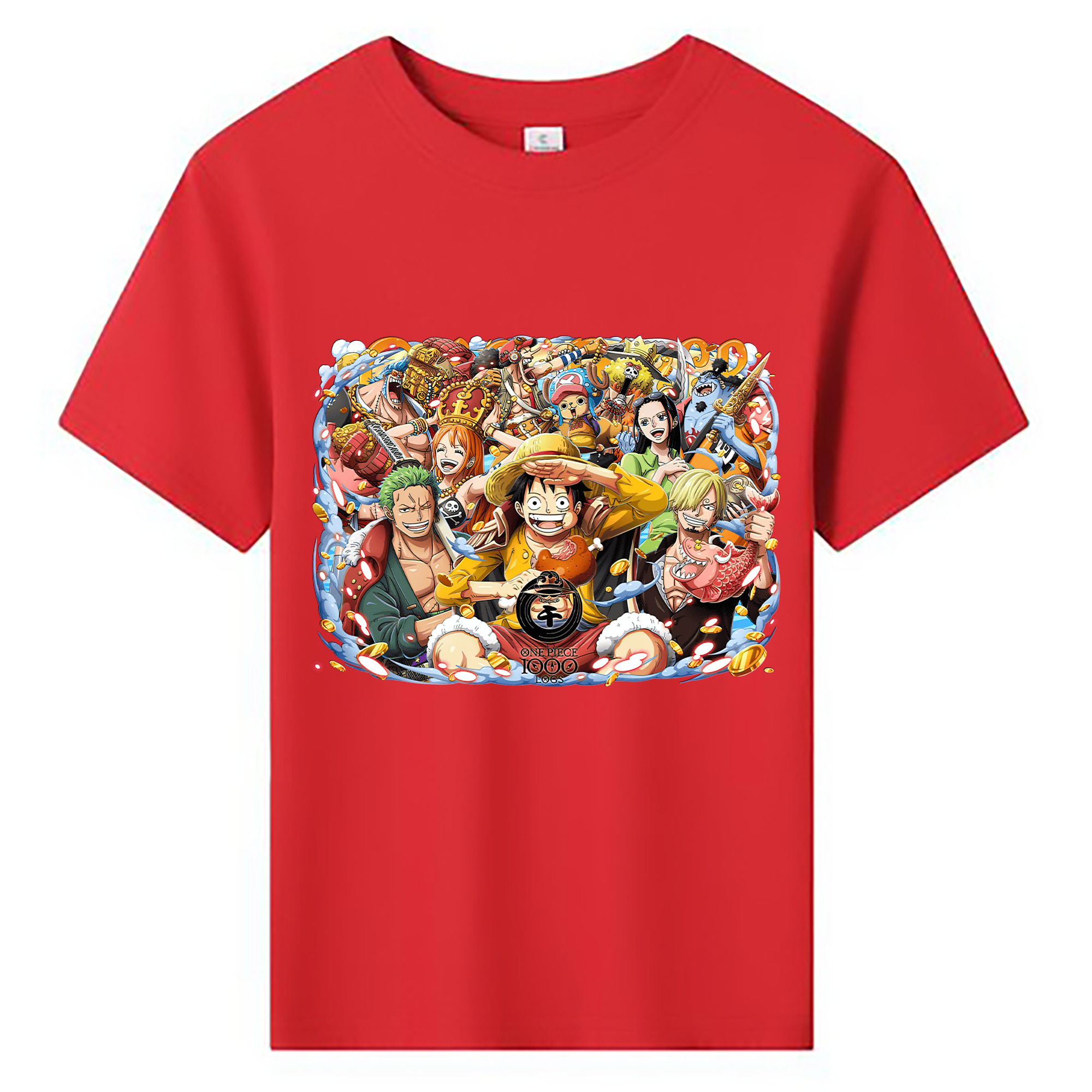 ワンピース モンキー・D・ルフィ ONE PIECE Monkey D. Luffy 綿100％キッズTシャツ（フロントプリント）
