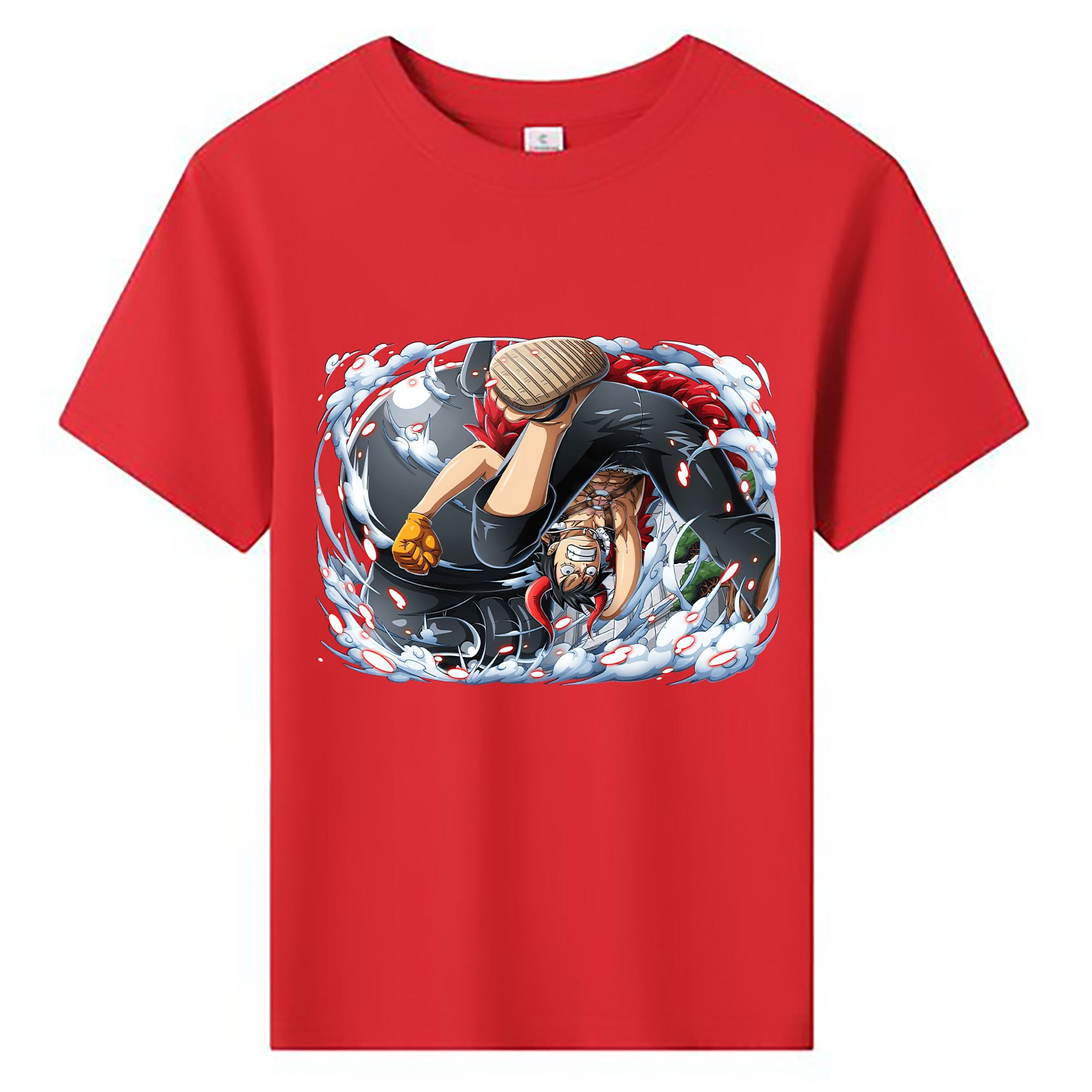 ワンピース モンキー・D・ルフィ ONE PIECE Monkey D. Luffy 綿100％キッズTシャツ（フロントプリント）