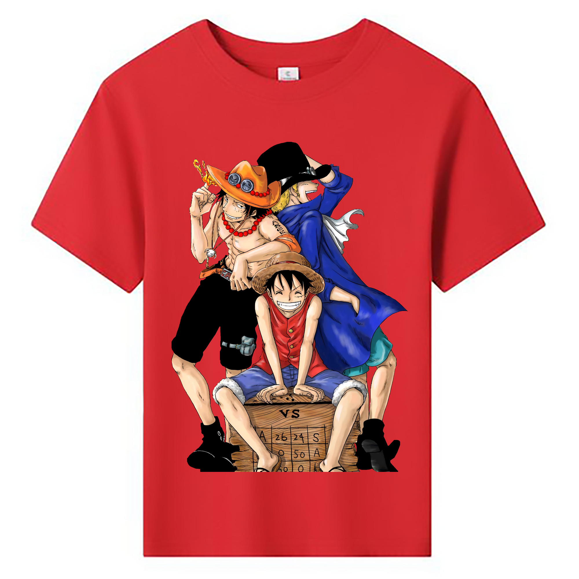 ワンピース モンキー・D・ルフィ ONE PIECE Monkey D. Luffy 綿100％キッズTシャツ（フロントプリント）