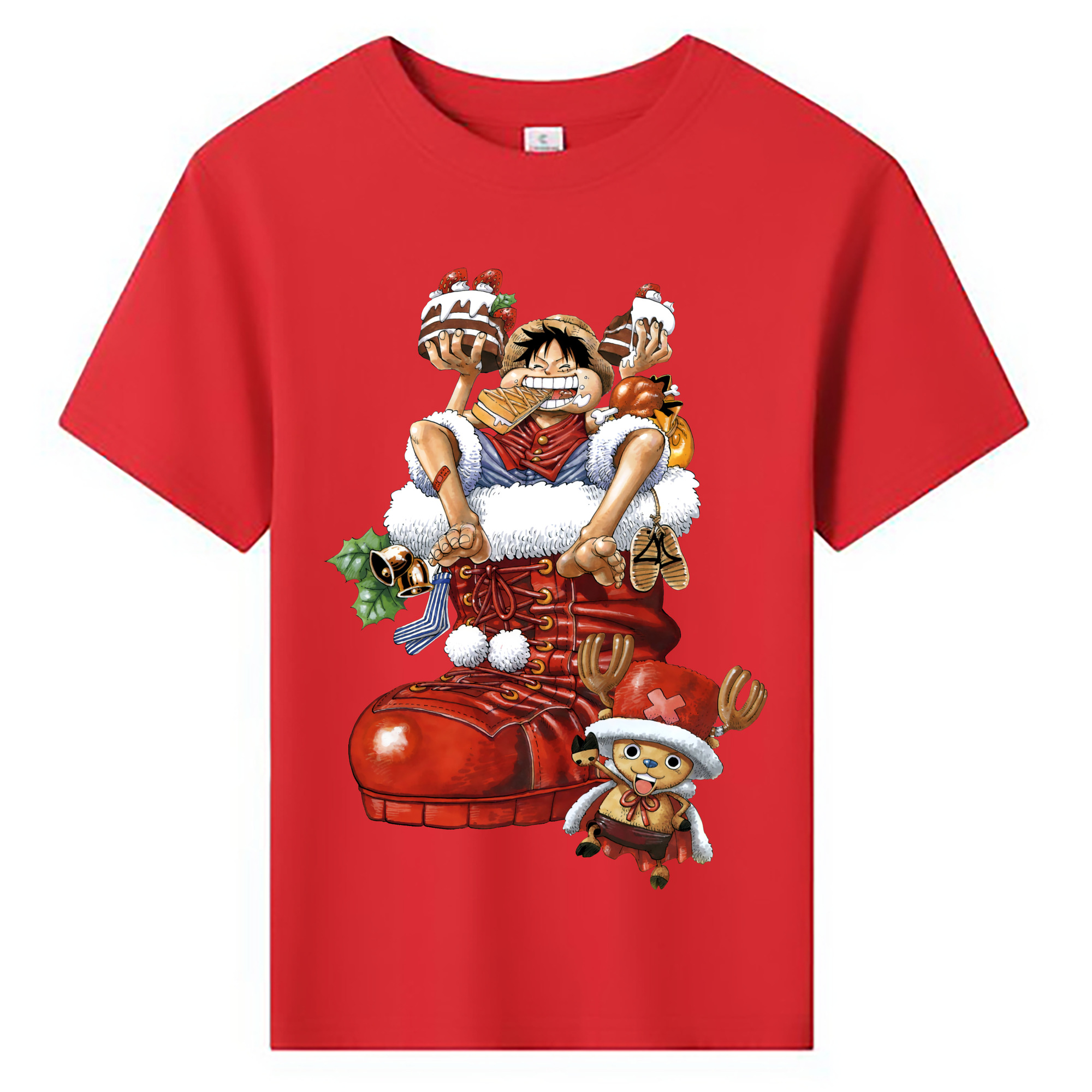ワンピース モンキー・D・ルフィ ONE PIECE Monkey D. Luffy 綿100％キッズTシャツ（フロントプリント）