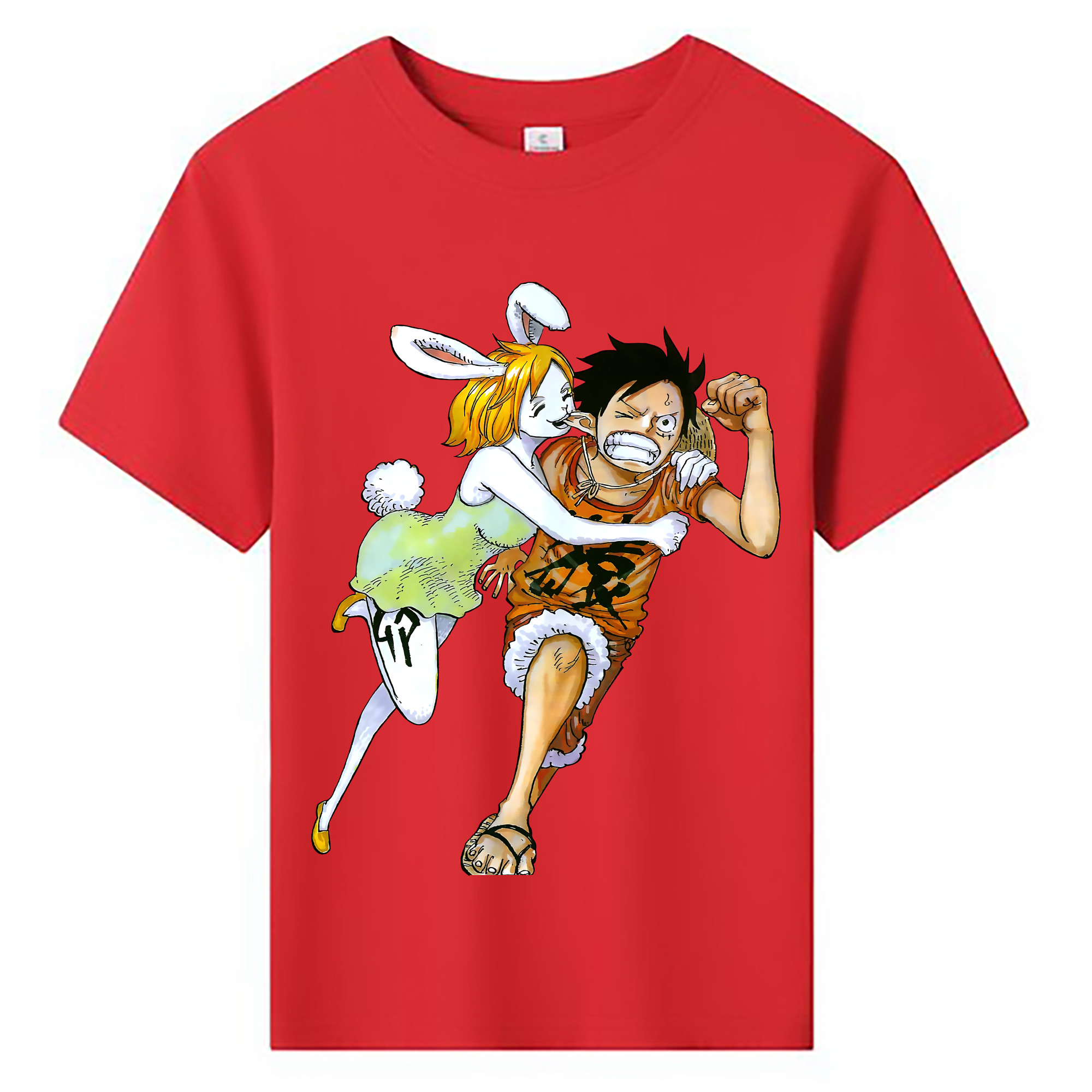 ワンピース モンキー・D・ルフィ ONE PIECE Monkey D. Luffy 綿100％キッズTシャツ（フロントプリント）