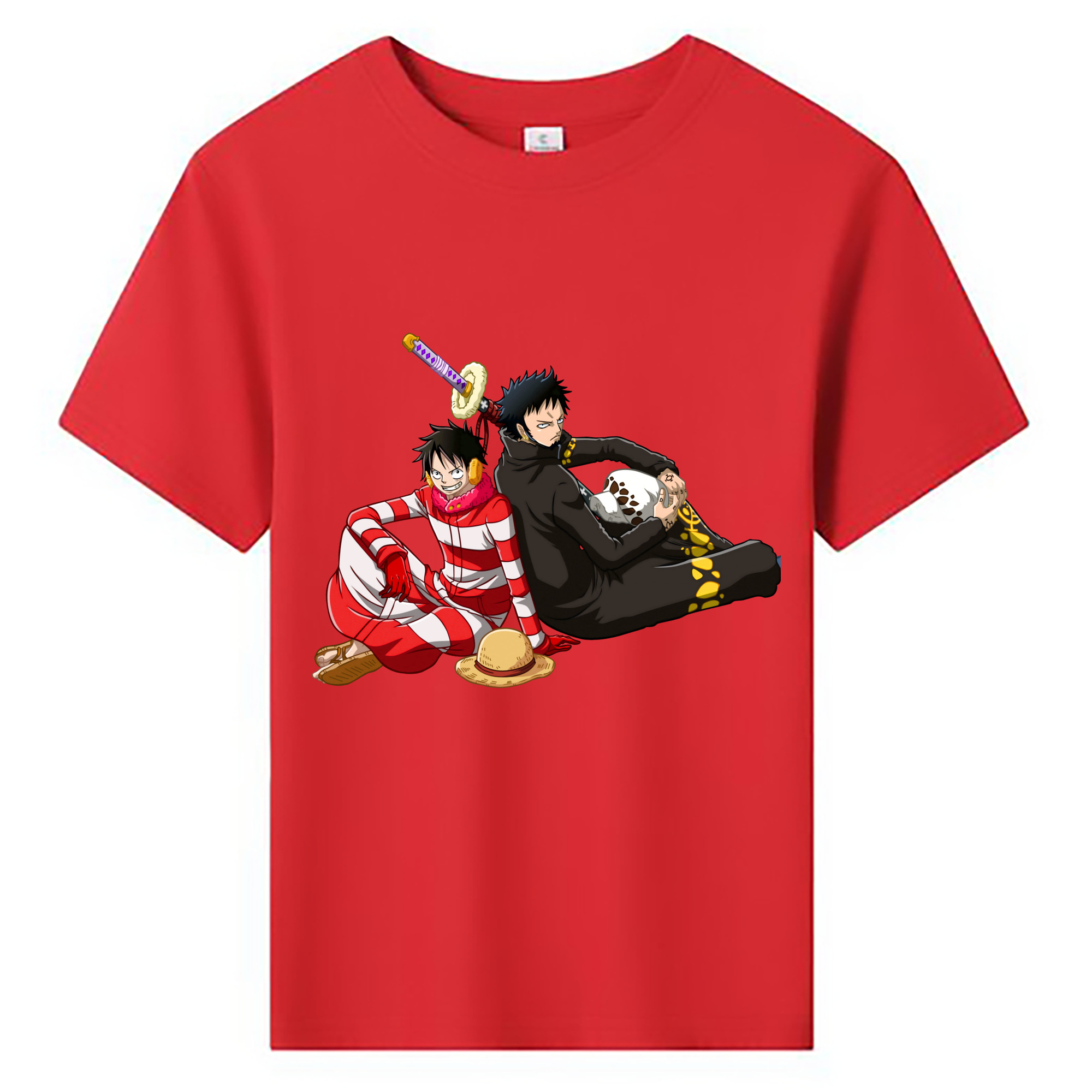 ワンピース モンキー・D・ルフィ ONE PIECE Monkey D. Luffy 綿100％キッズTシャツ（フロントプリント）