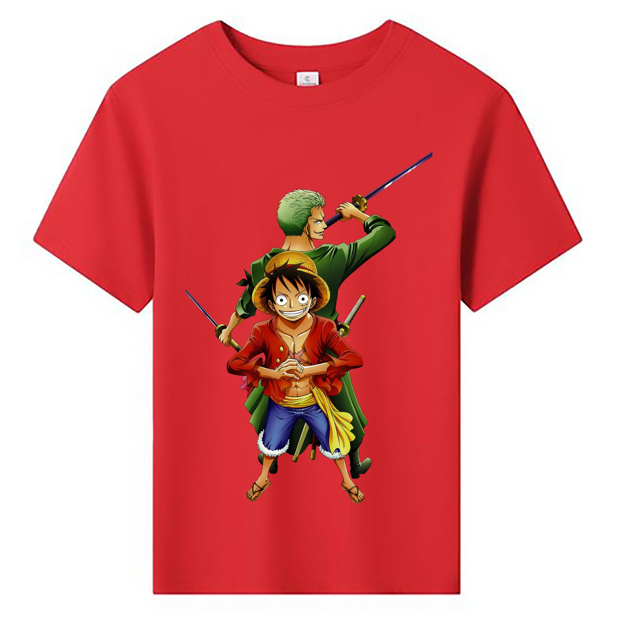 ワンピース モンキー・D・ルフィ ONE PIECE Monkey D. Luffy 綿100％キッズTシャツ（フロントプリント）