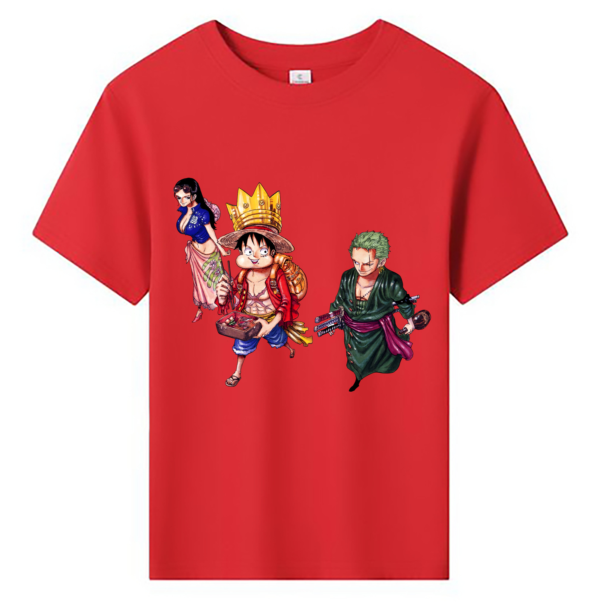 ワンピース モンキー・D・ルフィ ONE PIECE Monkey D. Luffy 綿100％キッズTシャツ（フロントプリント）