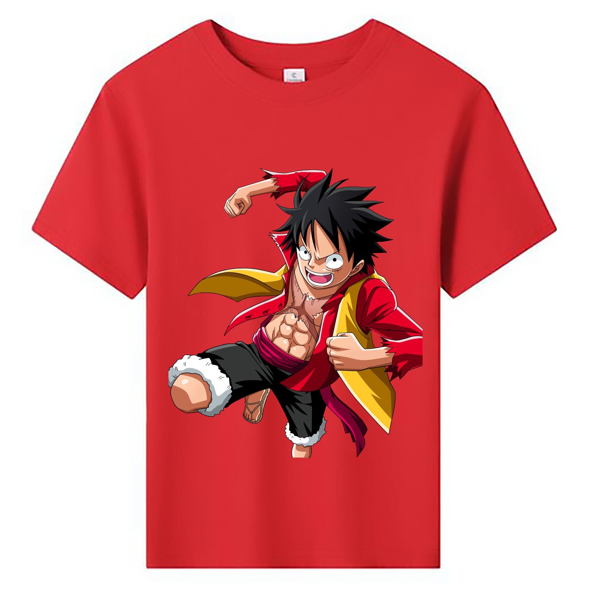 ワンピース モンキー・D・ルフィ ONE PIECE Monkey D. Luffy 綿100％キッズTシャツ（フロントプリント）
