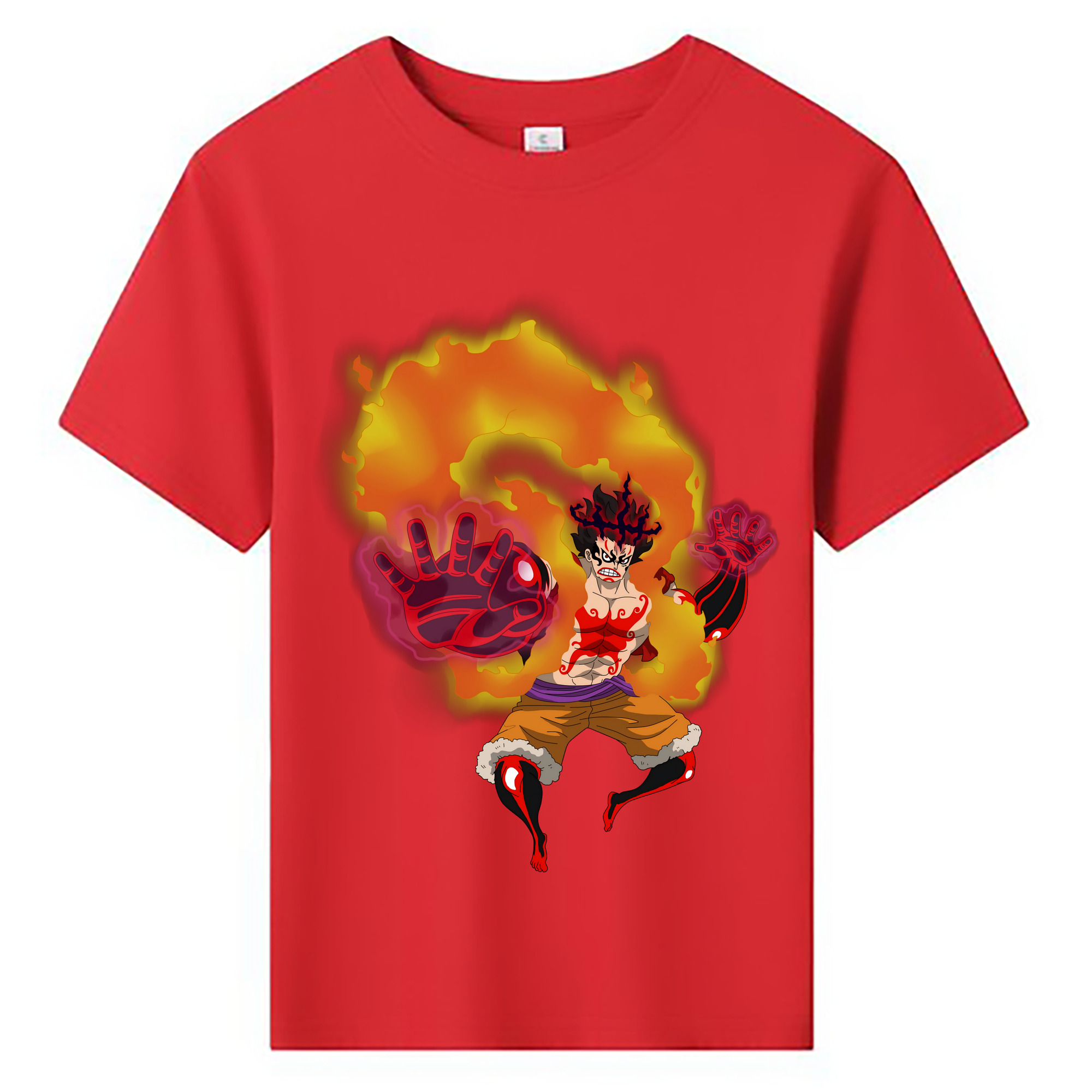 ワンピース モンキー・D・ルフィ ONE PIECE Monkey D. Luffy 綿100％キッズTシャツ（フロントプリント）