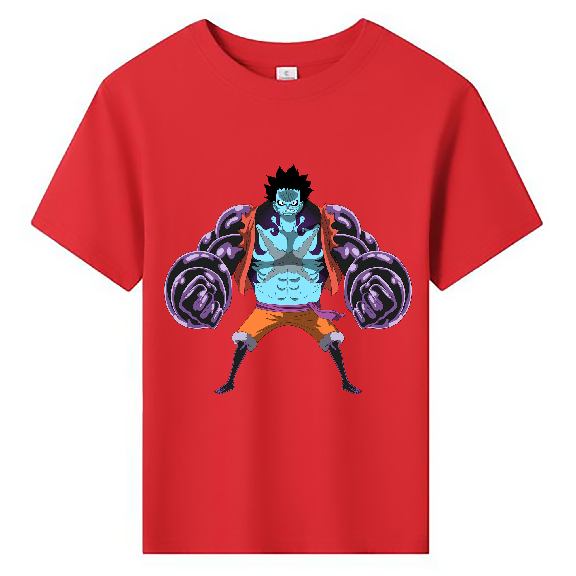 ワンピース モンキー・D・ルフィ ONE PIECE Monkey D. Luffy 綿100％キッズTシャツ（フロントプリント）