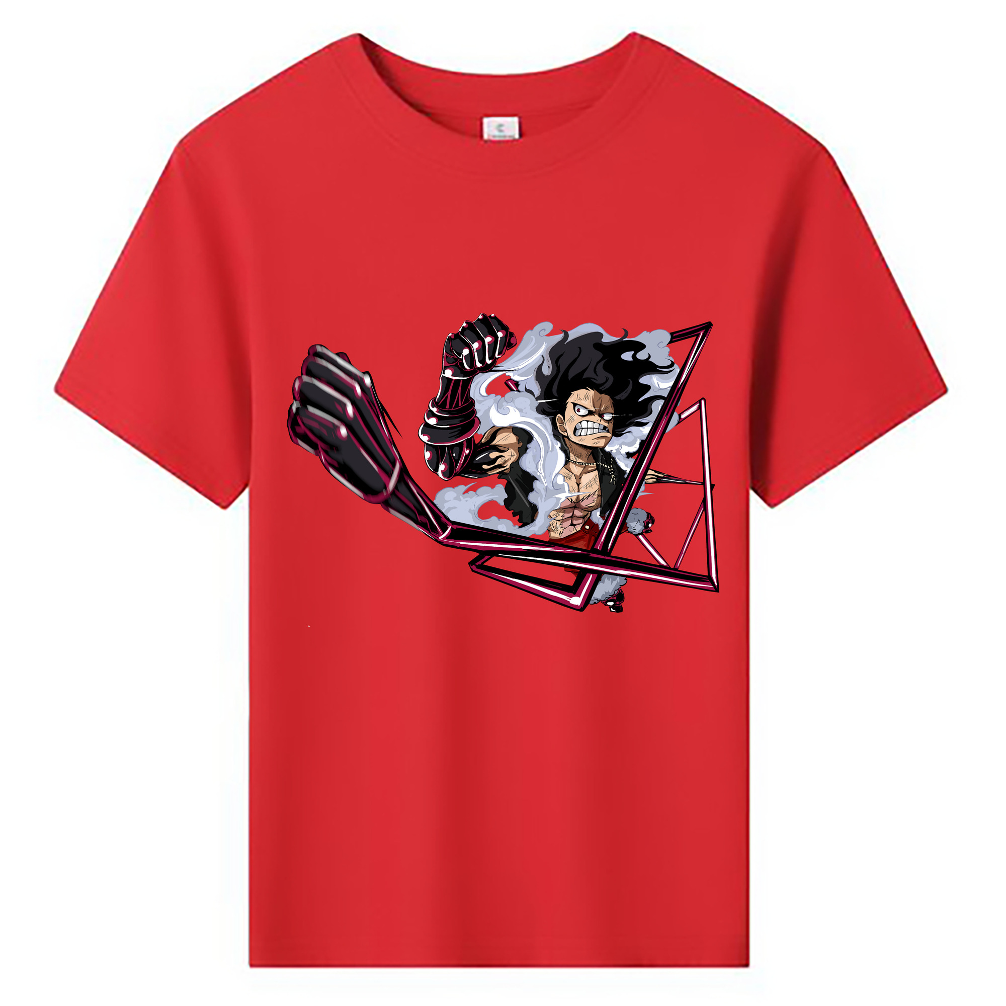 ワンピース モンキー・D・ルフィ ONE PIECE Monkey D. Luffy 綿100％キッズTシャツ（フロントプリント）